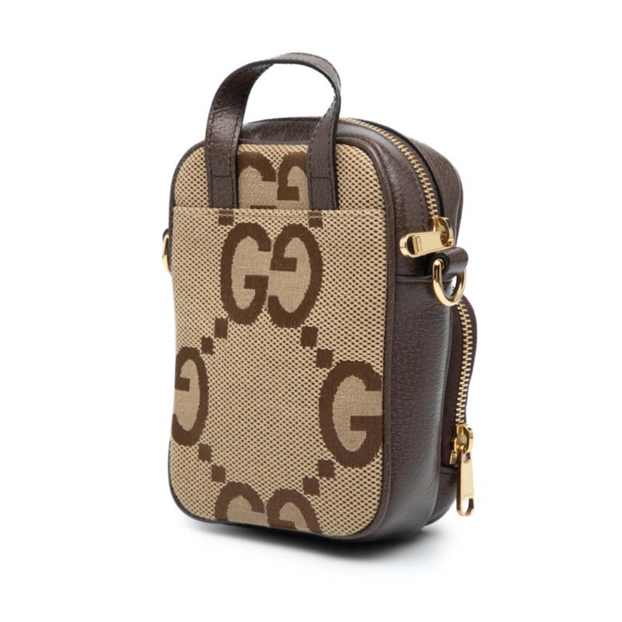 Gucci Gucci Jumbo GG Handbag Shoulder Bag 2WAY 696072 Beige Brown Canvas Leather Women's GUCCI Size ONE SIZE - 2 Thumbnail