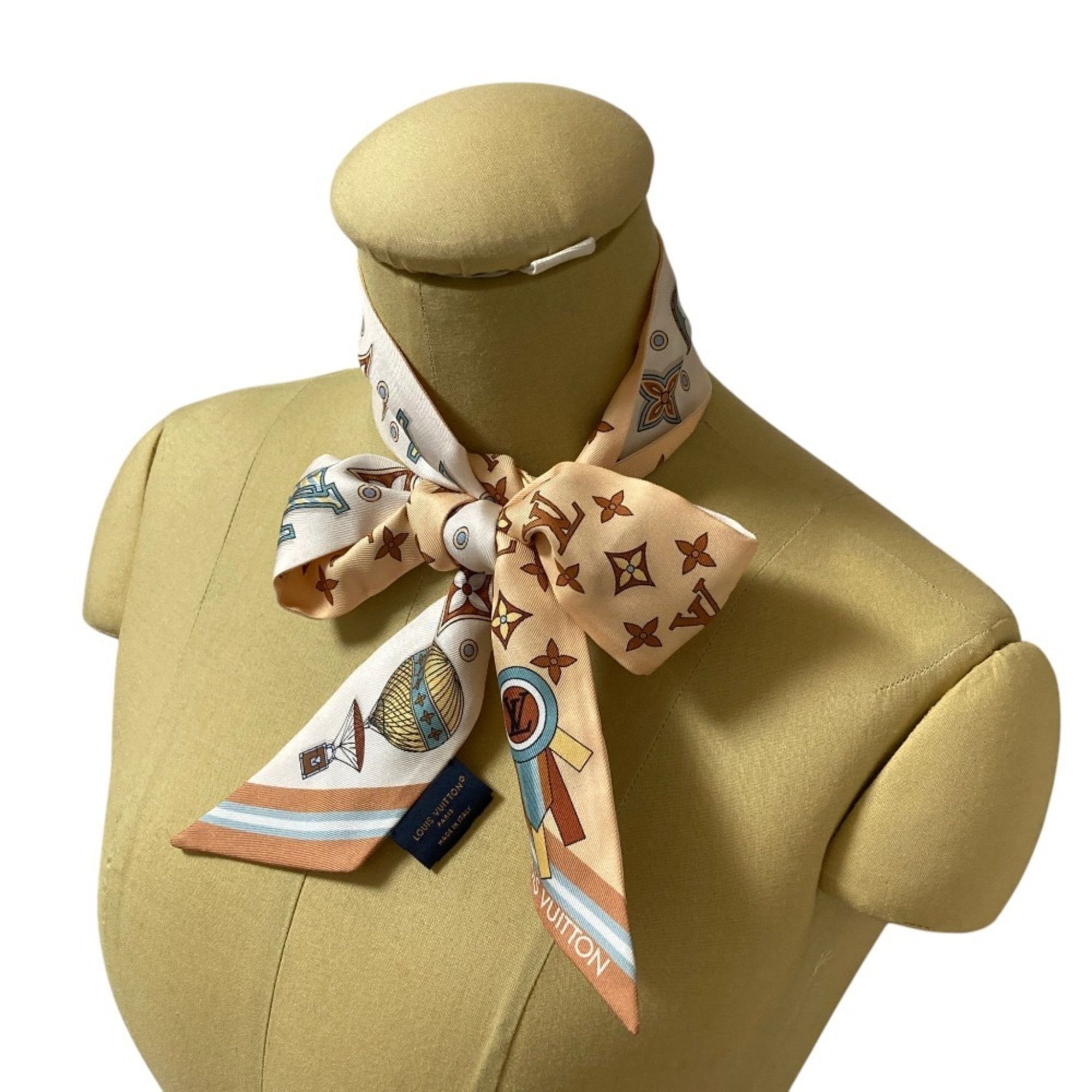 Louis Vuitton Louis Vuitton Bandeau BB From the Cloud Silk Scarf M97464 Size S Beige Multicolor Women's Size ONE SIZE - 5 Thumbnail