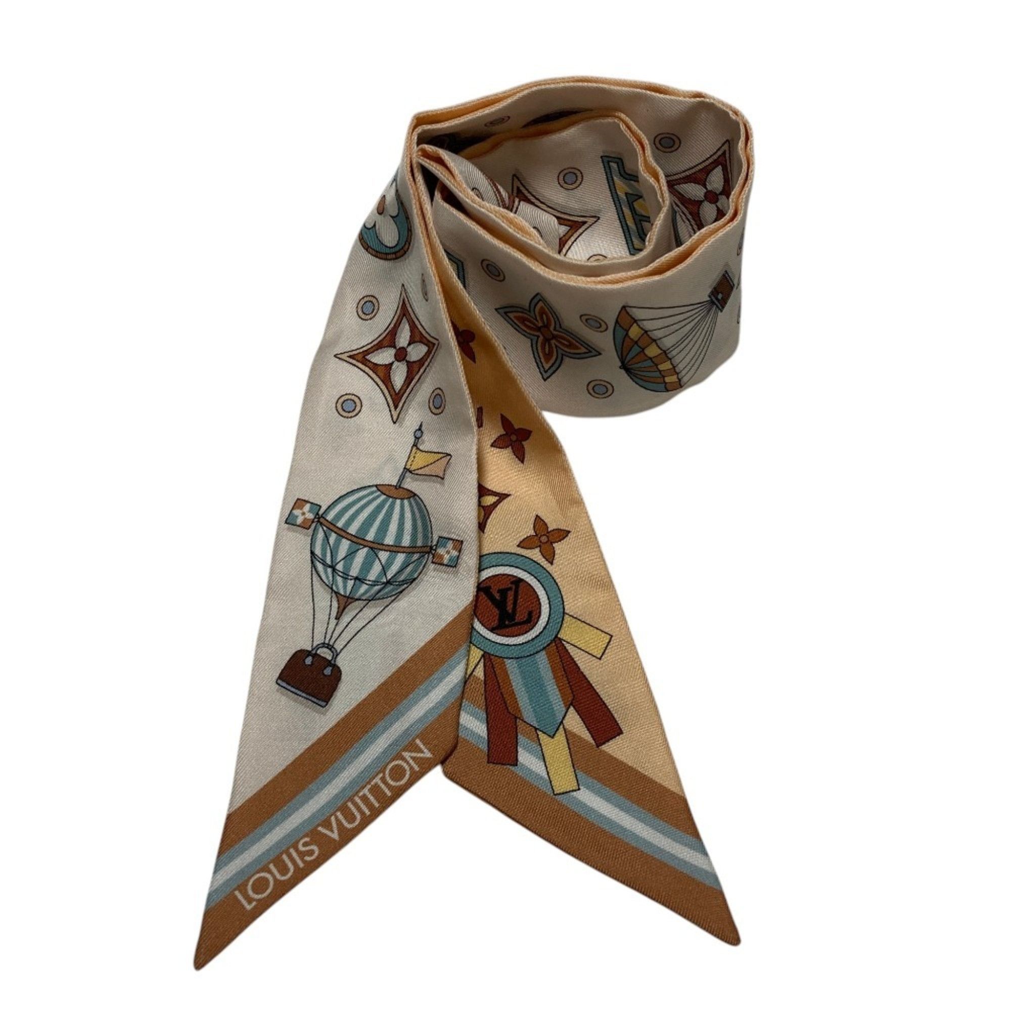 Louis Vuitton Louis Vuitton Bandeau BB From the Cloud Silk Scarf M97464 Size S Beige Multicolor Women's Size ONE SIZE - 3 Thumbnail
