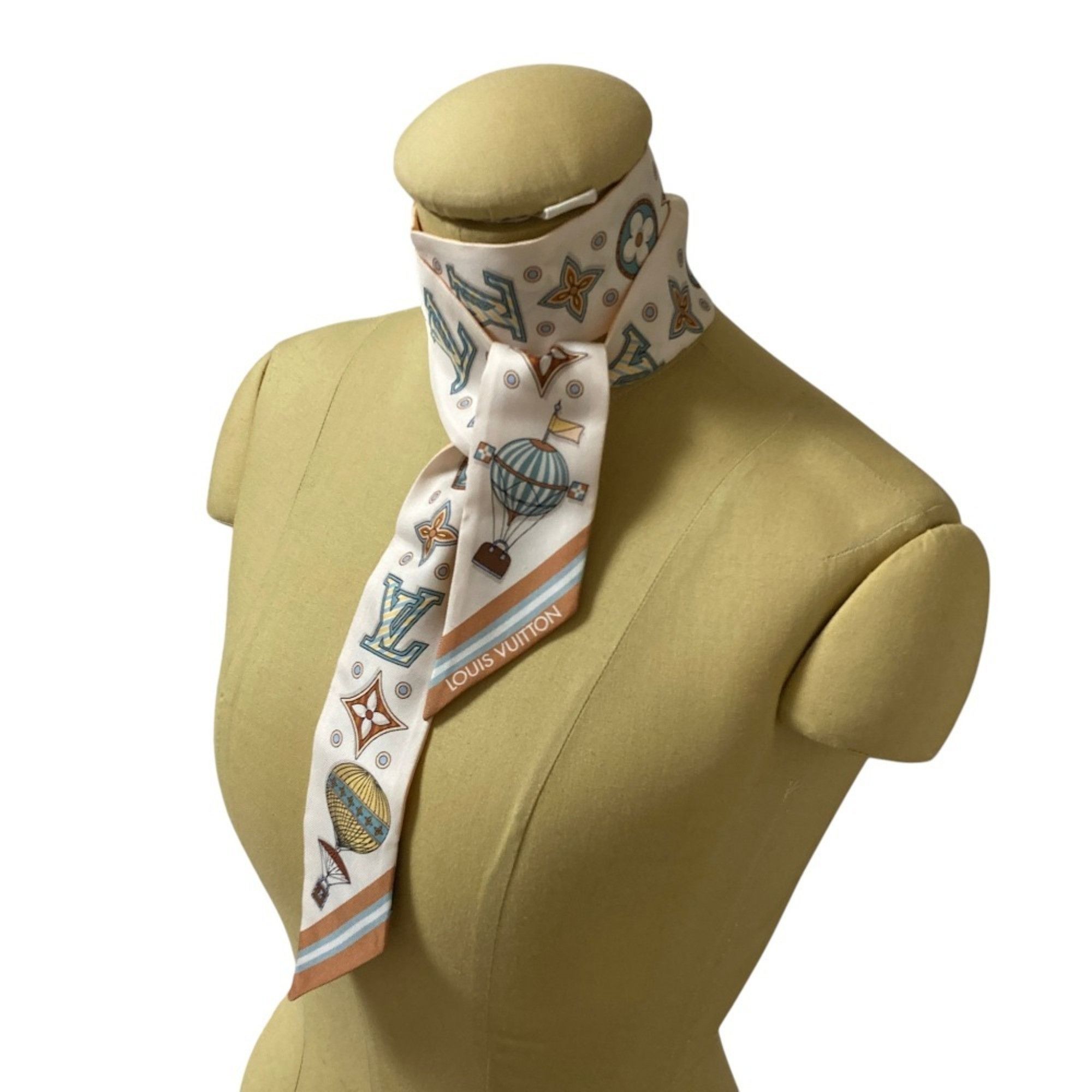 Louis Vuitton Louis Vuitton Bandeau BB From the Cloud Silk Scarf M97464 Size S Beige Multicolor Women's Size ONE SIZE - 4 Thumbnail