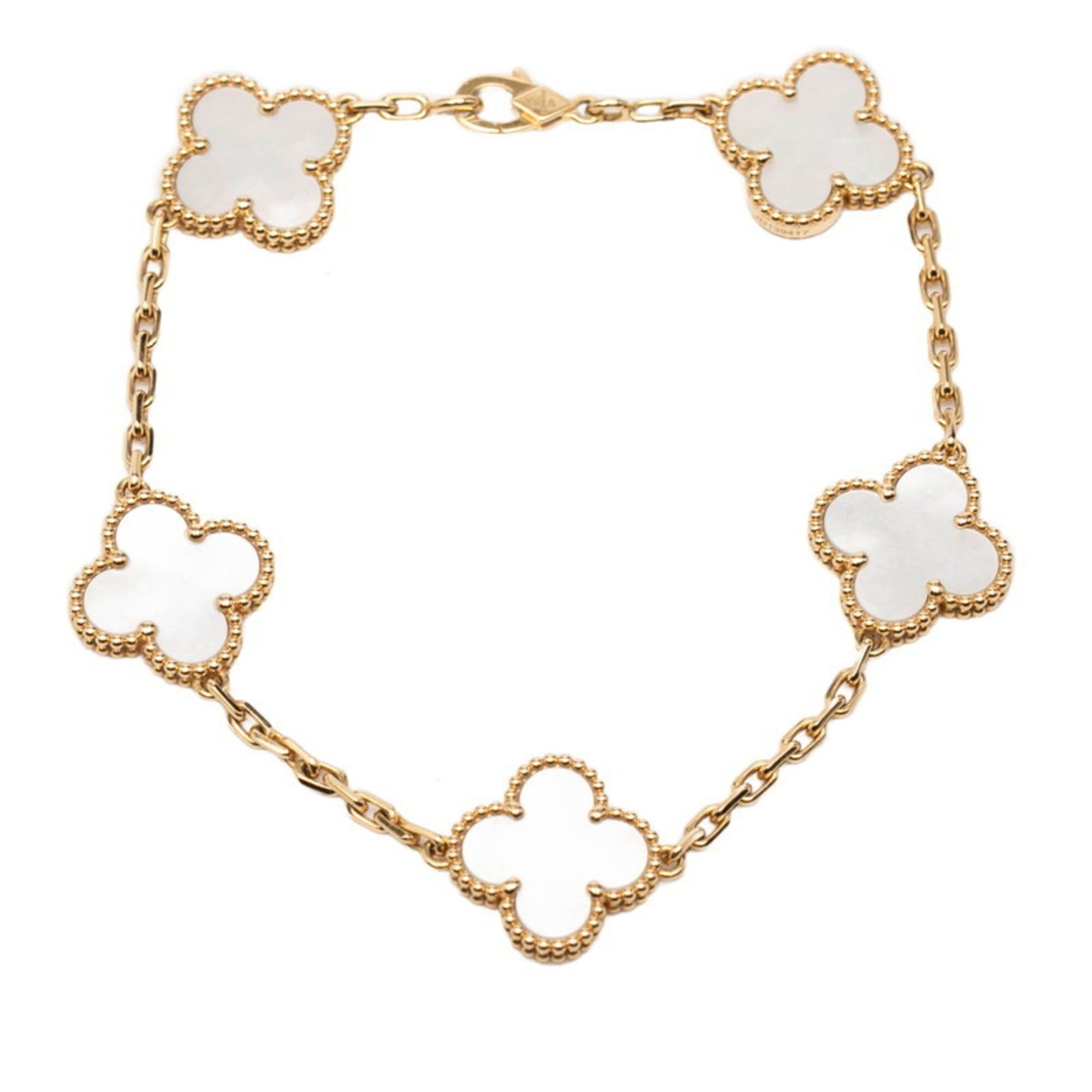 Van Cleef & Arpels Van Cleef & Arpels Vintage Alhambra Bracelet VCARA41800 18KYG Yellow Gold Mother-of-Pearl Women's Size ONE SIZE - 2 Thumbnail