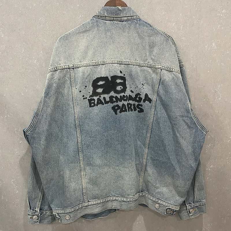 Balenciaga Balenciaga Logo Print Denim Jacket Size S Size US S / EU 44-46 / 1 - 2 Thumbnail
