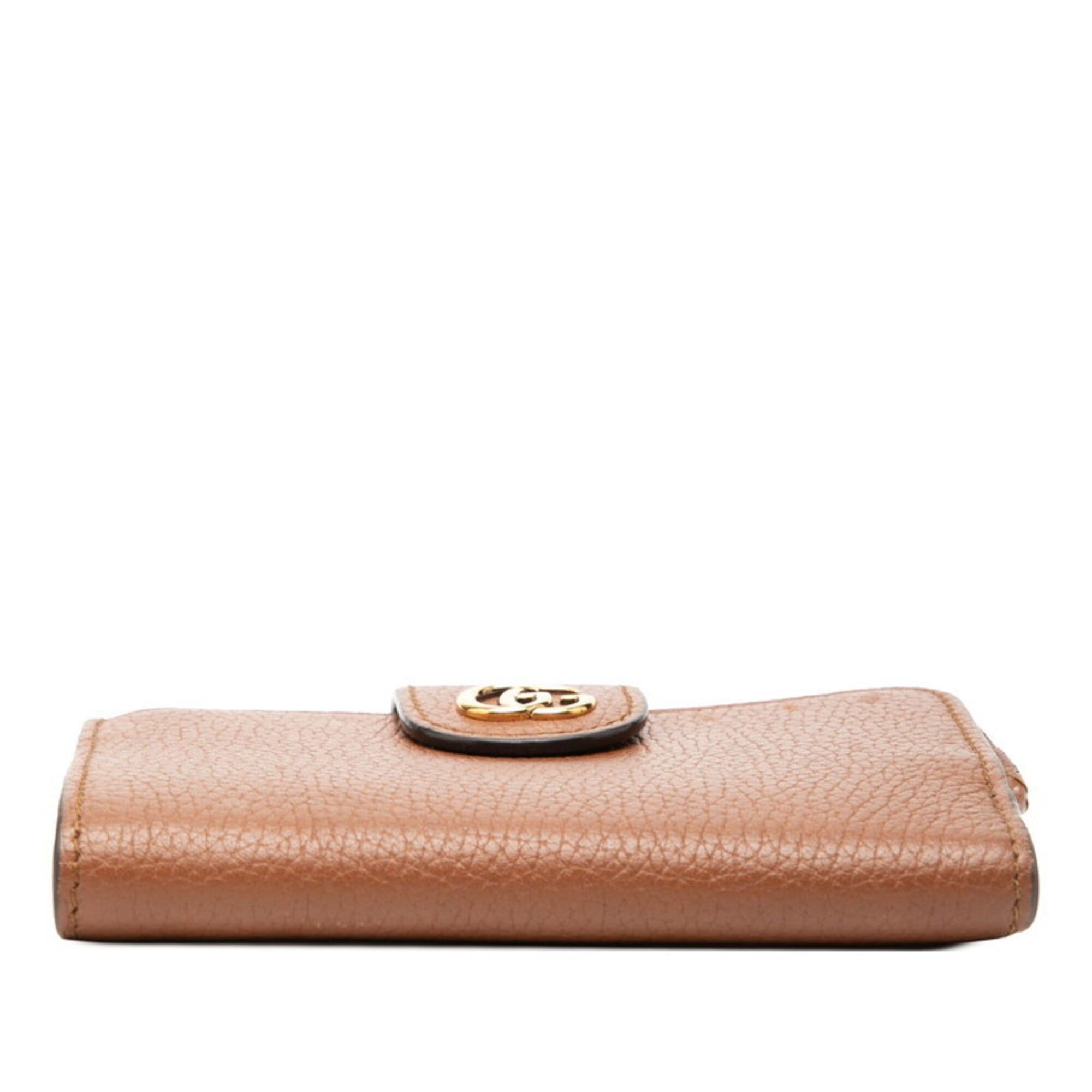 Gucci Gucci GG Marmont Bamboo Bi-fold Wallet Medium 739498 Brown Leather Women's GUCCI Size ONE SIZE - 3 Thumbnail