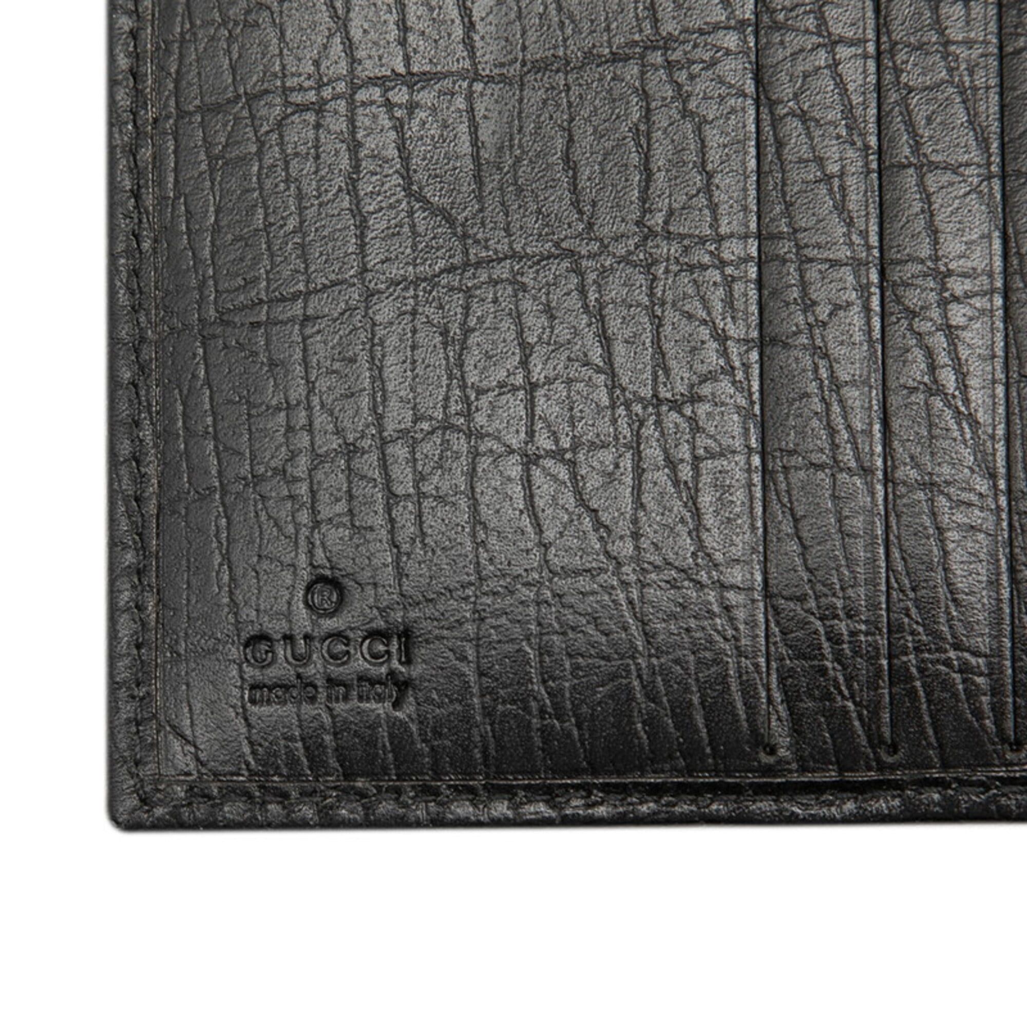 Gucci Gucci GG Canvas Bamboo Bi-fold Wallet 112523 Black Leather Women's GUCCI Size ONE SIZE - 5 Thumbnail