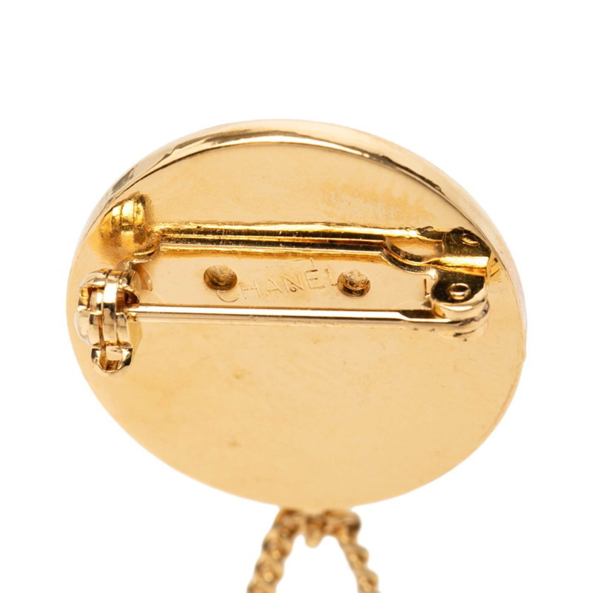 Chanel Chanel Coco Mark Matelassé Handbag Motif Brooch, Gold Plated, Women's CHANEL Size ONE SIZE - 3 Thumbnail