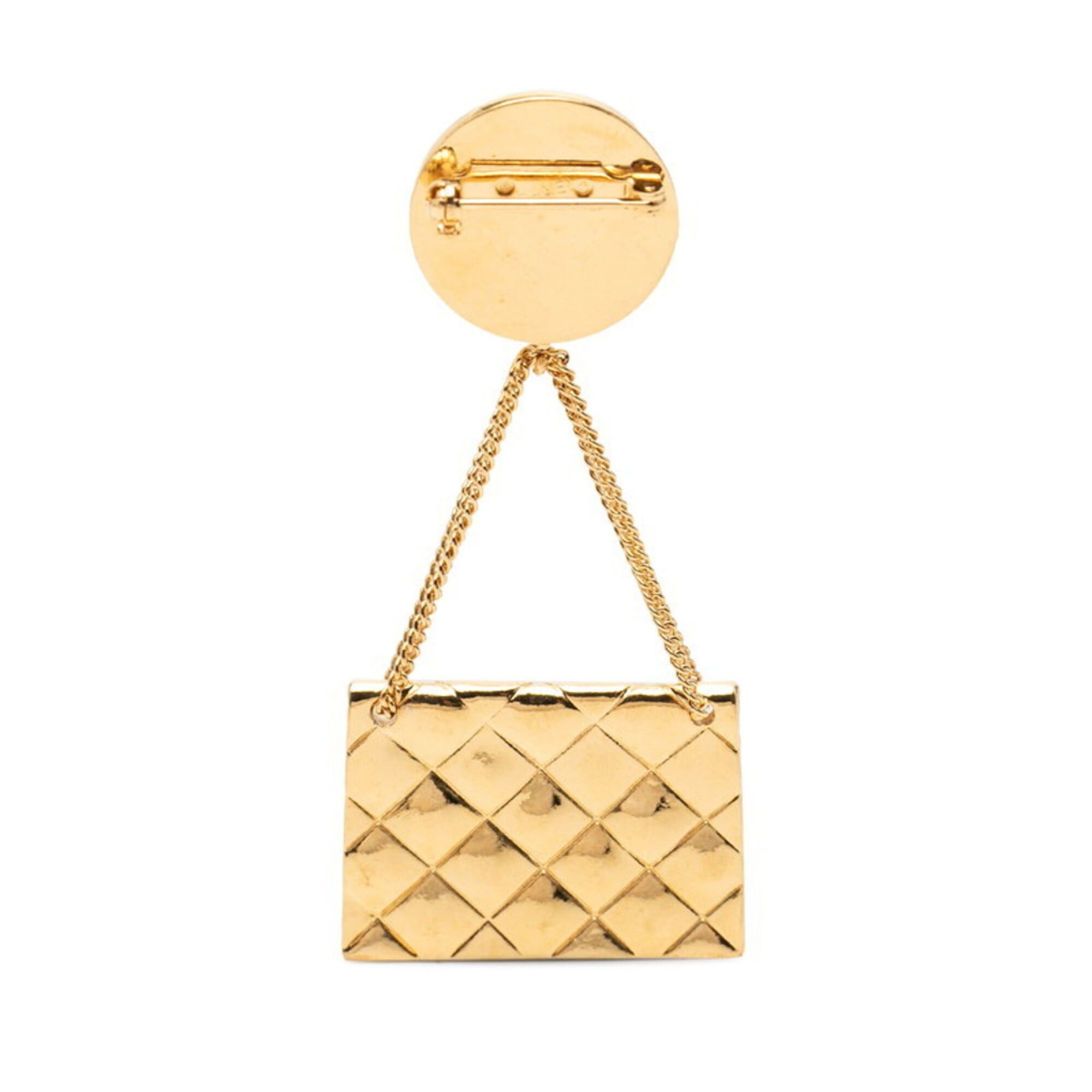 Chanel Chanel Coco Mark Matelassé Handbag Motif Brooch, Gold Plated, Women's CHANEL Size ONE SIZE - 2 Thumbnail