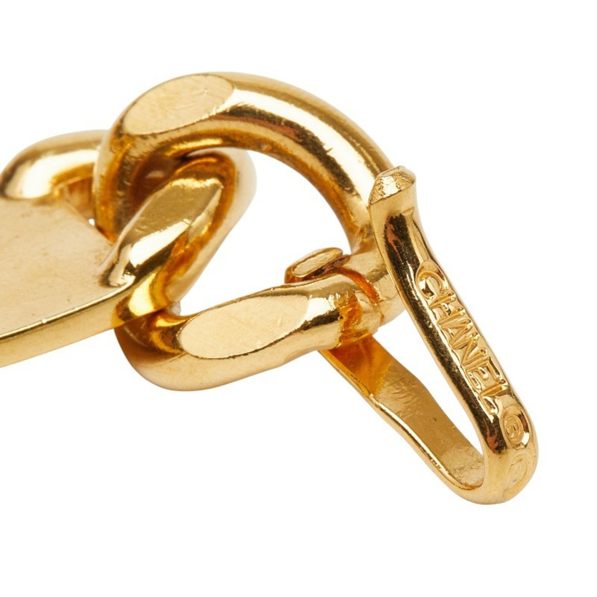 Chanel Chanel 31 Rue Cambon Logo Plate Chain Belt Gold Black Plated Leather Women's CHANEL Size ONE SIZE - 3 Thumbnail