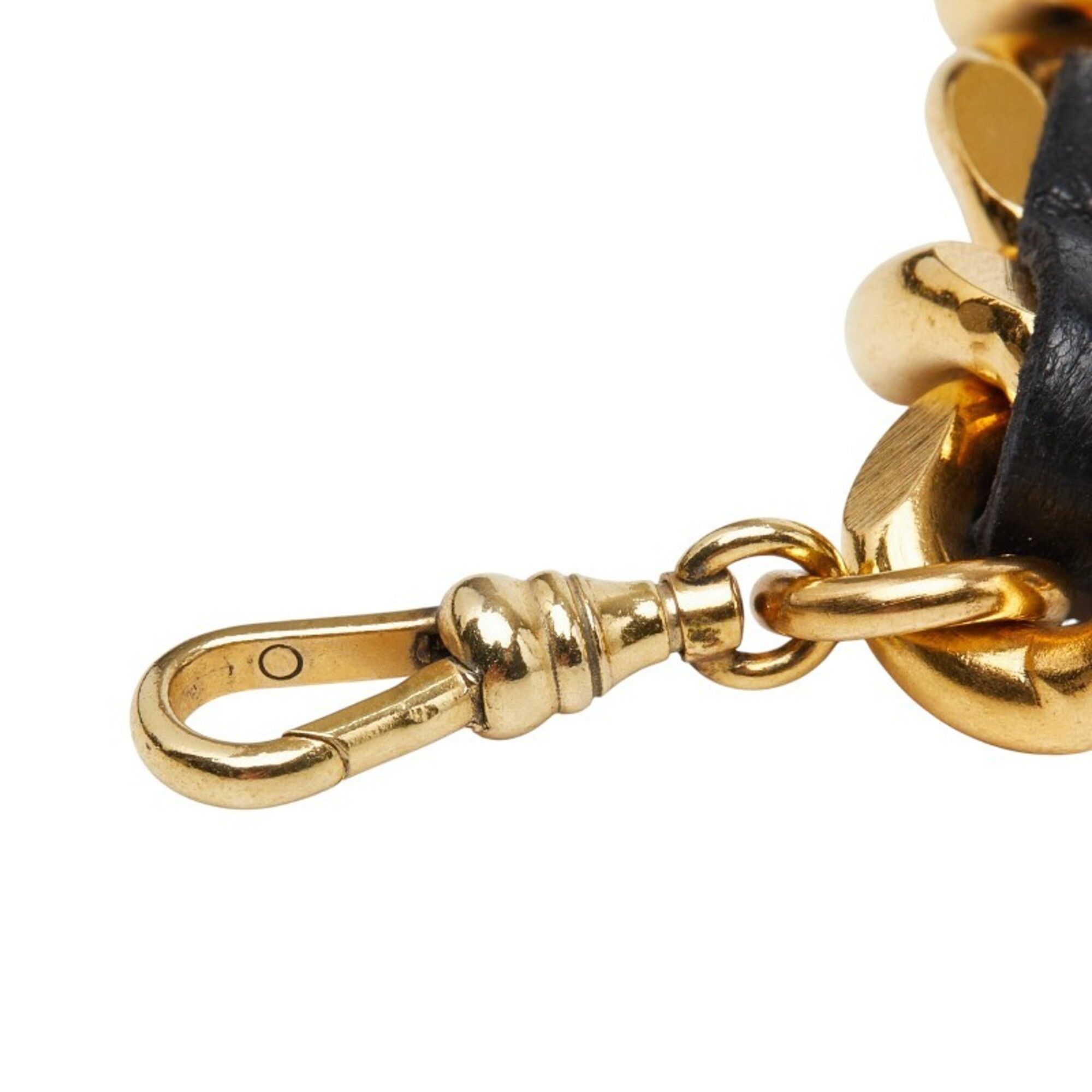 Chanel Chanel 31 Rue Cambon Logo Plate Chain Belt Gold Black Plated Leather Women's CHANEL Size ONE SIZE - 4 Thumbnail