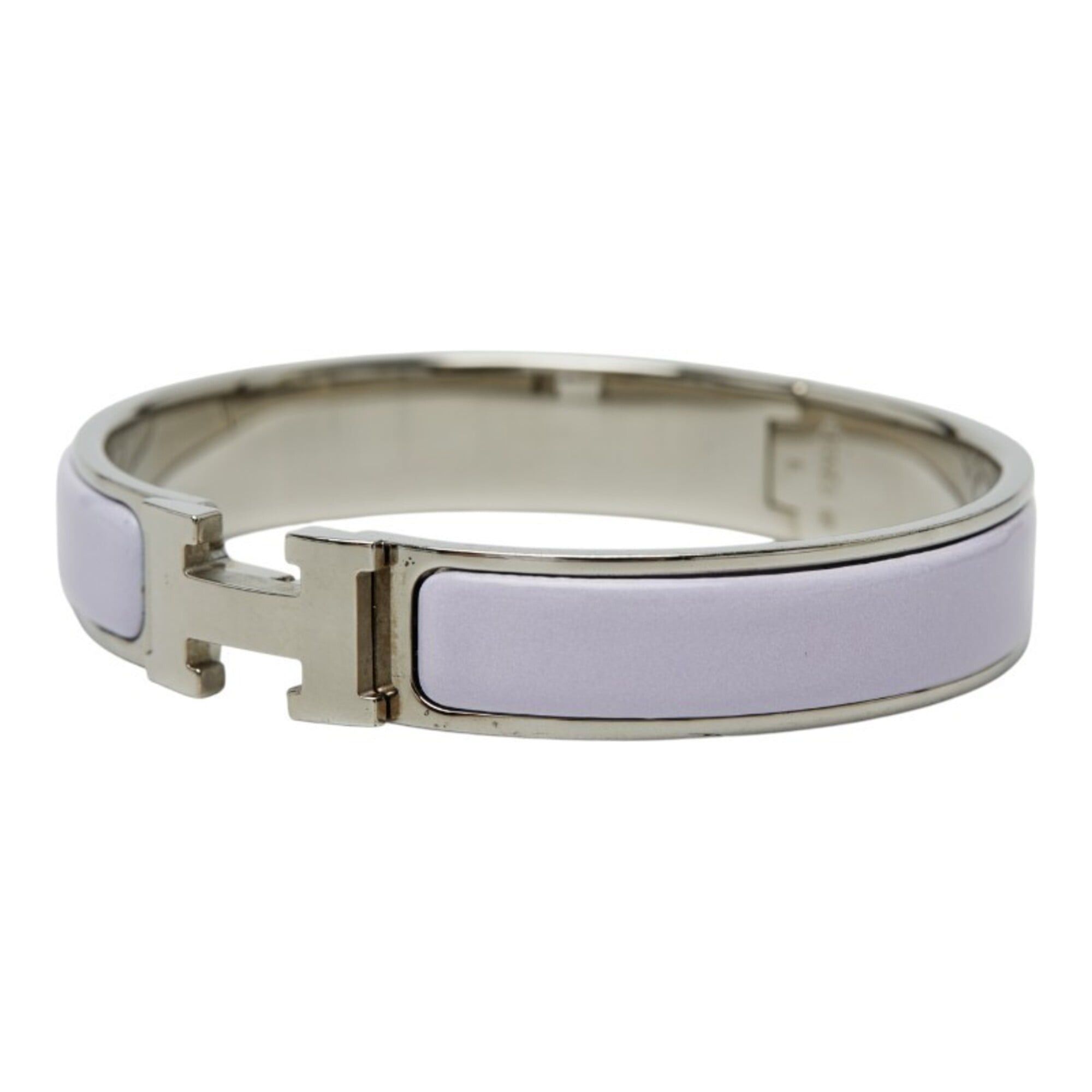 Hermes Hermes Click H GM Bracelet Bangle Silver Purple Metal Enamel Women's HERMES Size ONE SIZE - 2 Thumbnail