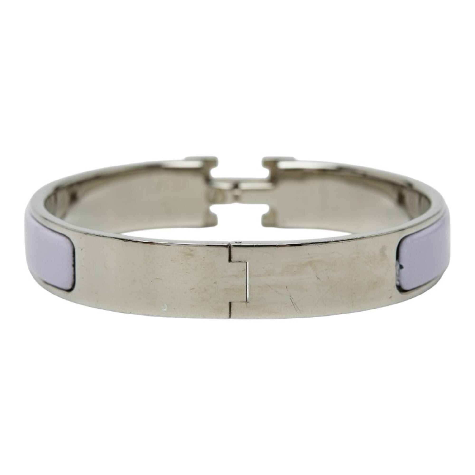 Hermes Hermes Click H GM Bracelet Bangle Silver Purple Metal Enamel Women's HERMES Size ONE SIZE - 3 Thumbnail