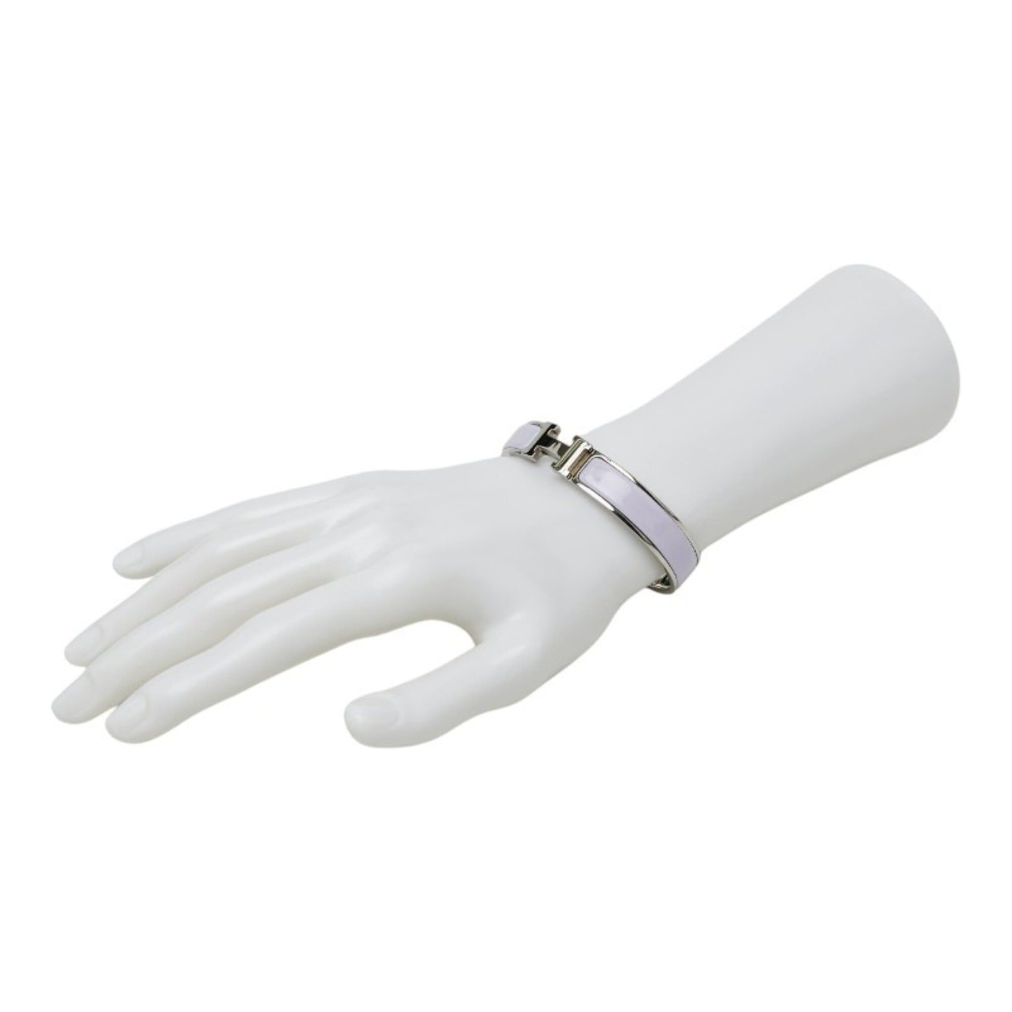 Hermes Hermes Click H GM Bracelet Bangle Silver Purple Metal Enamel Women's HERMES Size ONE SIZE - 6 Thumbnail