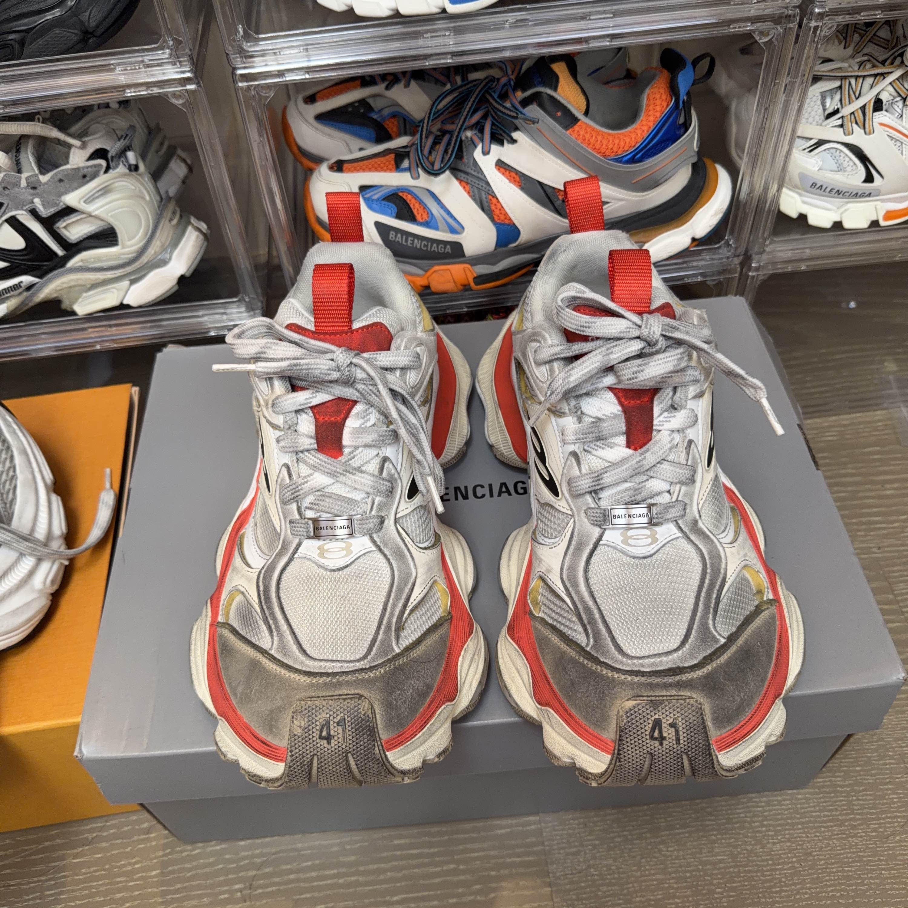 Balenciaga Balenciaga Cargo Sneakers White Red Size 8 Size US 8 / EU 41 - 2 Thumbnail