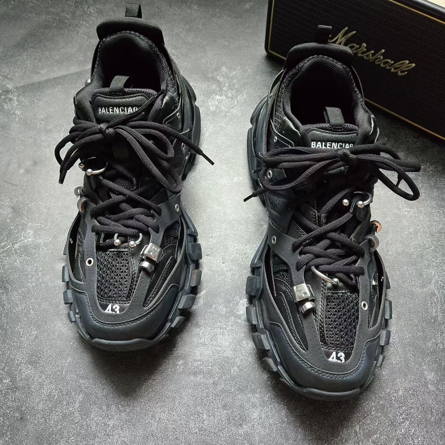 Balenciaga Balenciaga Track Piercing Sneakers Black Size US 10 / EU 43 Size US 10 / EU 43 - 2 Thumbnail