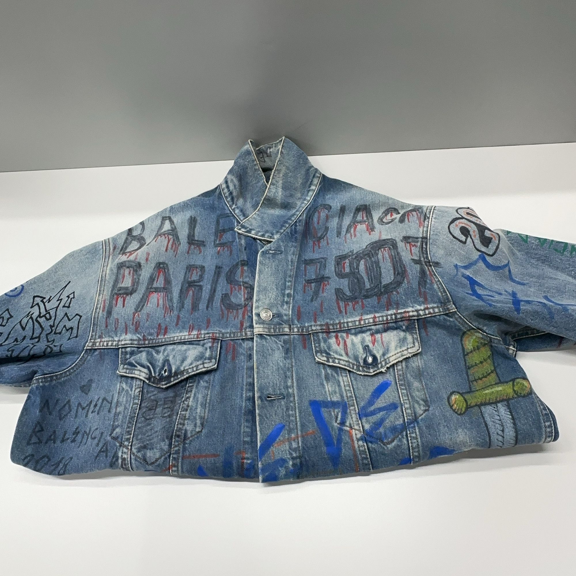 Balenciaga Balenciaga Graffiti Denim Jacket Size 34 Size XXS / US 00 / IT 34 - 6 Thumbnail