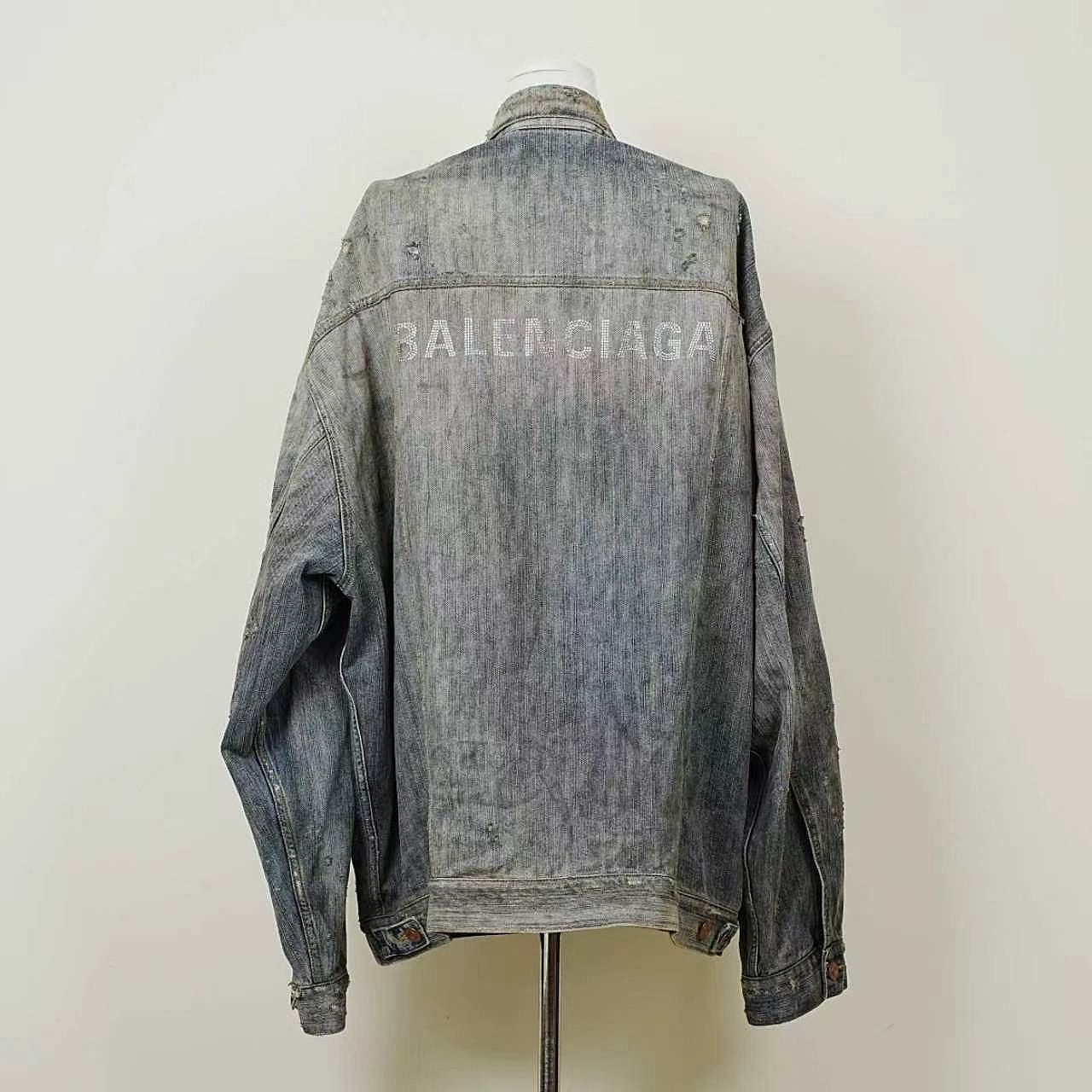 Balenciaga Balenciaga Distressed Denim Jacket Size S Size US S / EU 44-46 / 1 - 2 Thumbnail