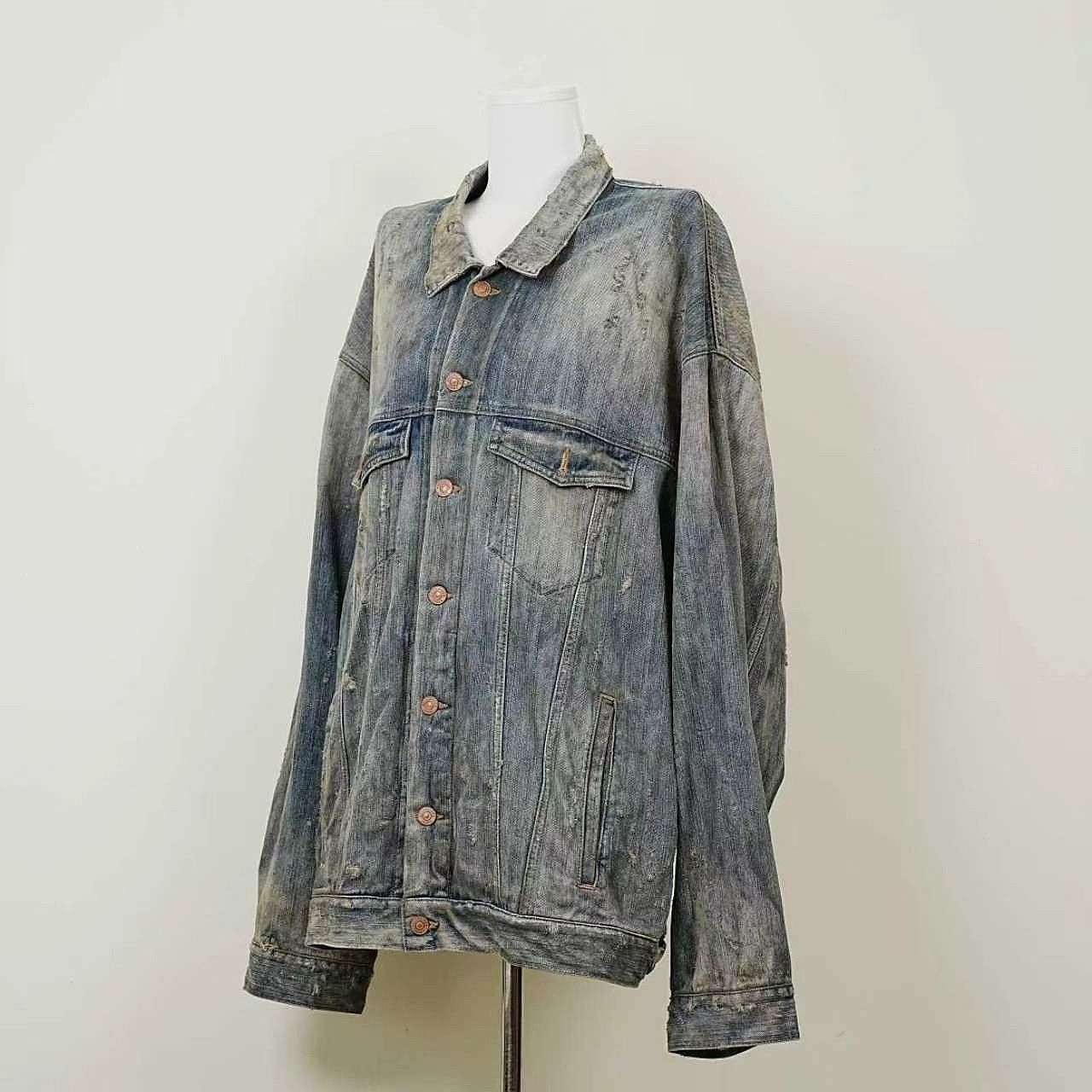 Balenciaga Balenciaga Distressed Denim Jacket Size S Size US S / EU 44-46 / 1 - 5 Thumbnail