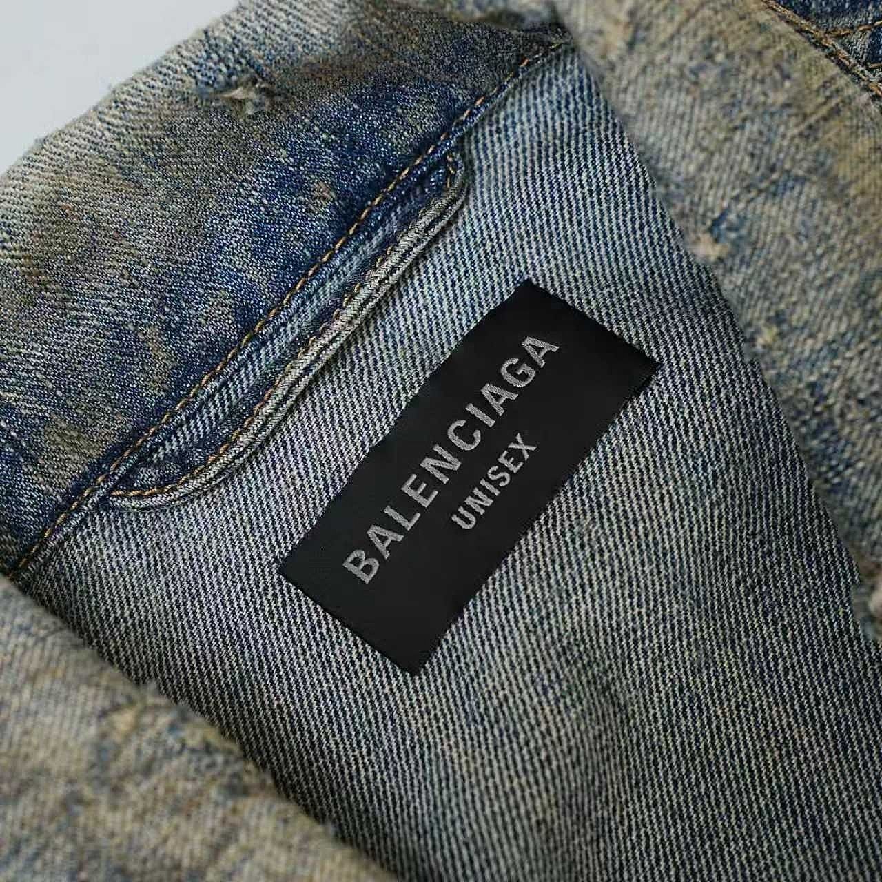 Balenciaga Balenciaga Distressed Denim Jacket Size S Size US S / EU 44-46 / 1 - 3 Thumbnail
