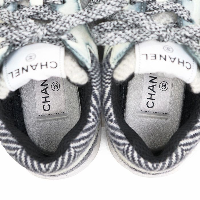 Chanel Chanel Chanel Tweed Sneakers Leather Shoes G39597 DUTY FREE for USA Size ONE SIZE - 16 Thumbnail