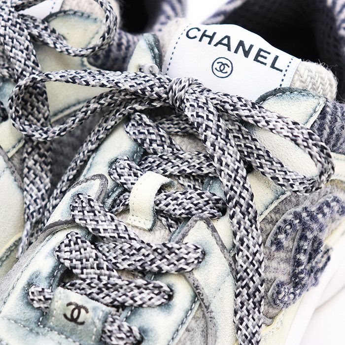 Chanel Chanel Chanel Tweed Sneakers Leather Shoes G39597 DUTY FREE for USA Size ONE SIZE - 4 Thumbnail