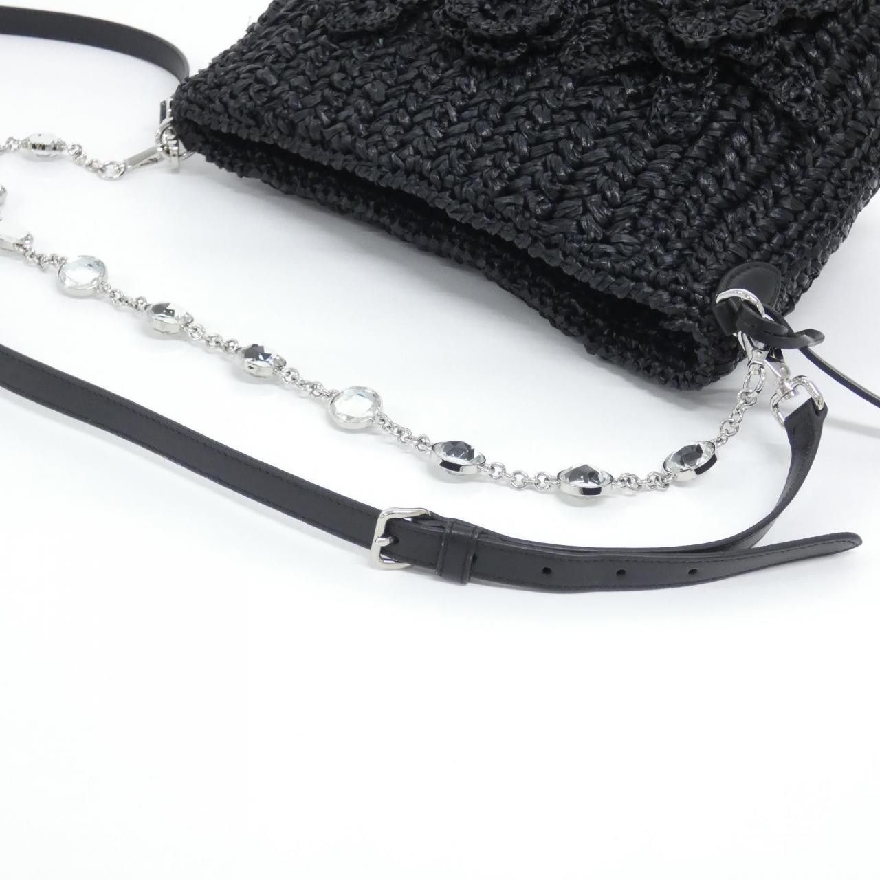 Miu Miu Miu Miu Miu Miu RAFIA CRYSTAL Shoulder Bag Plant-based Shoulder Bag 5BE055 DUTY FREE for USA Size ONE SIZE - 4 Thumbnail