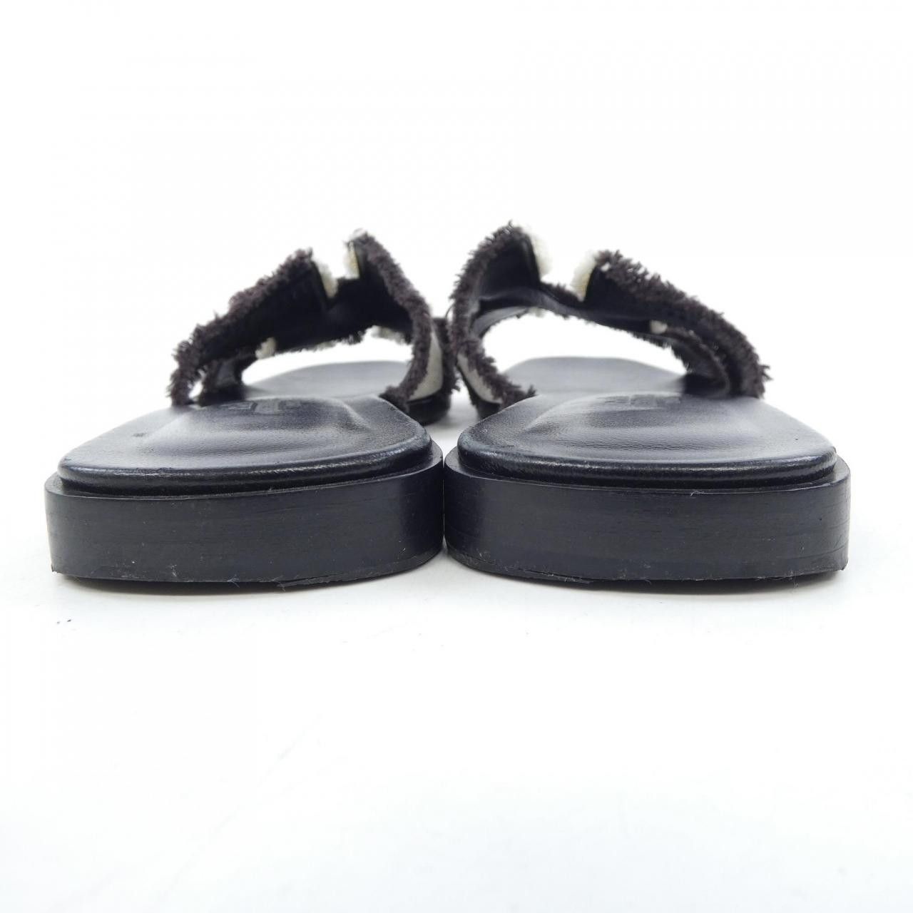 Hermes Hermes Hermes Oran Toile H Fringe Canvas Sandals Textile Shoes DUTY FREE for USA Size ONE SIZE - 5 Thumbnail