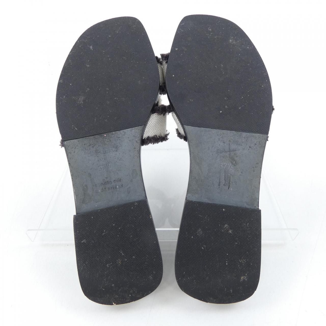 Hermes Hermes Hermes Oran Toile H Fringe Canvas Sandals Textile Shoes DUTY FREE for USA Size ONE SIZE - 4 Thumbnail