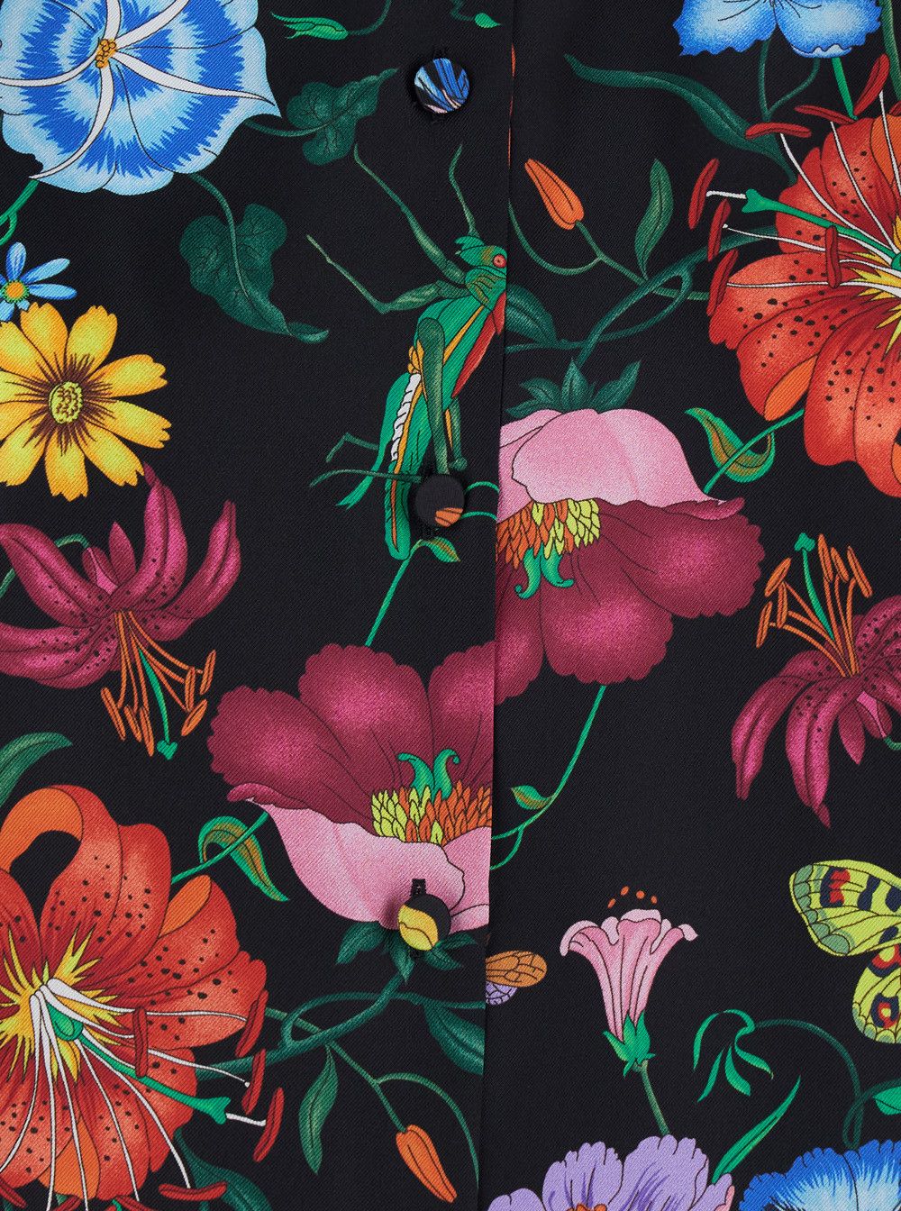 Gucci Multicolor Shirt with classic collar and all-over floral print in silk for women Size M / US 6-8 / IT 42-44 - 3 Thumbnail