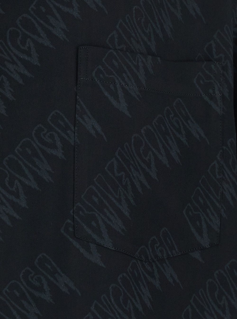 Balenciaga Black Shirt 'Creeper' with classic collar and all-over logo motif in viscose for men Size US L / EU 52-54 / 3 - 3 Thumbnail