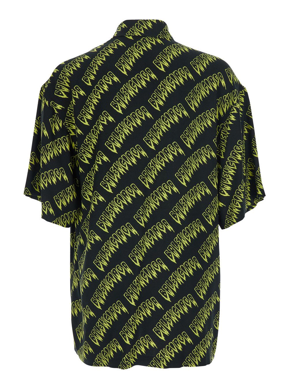Balenciaga 'Creeper' multicolor Shirt with classic collar and all-over logo motif in viscose for men Size US M / EU 48-50 / 2 - 2 Thumbnail