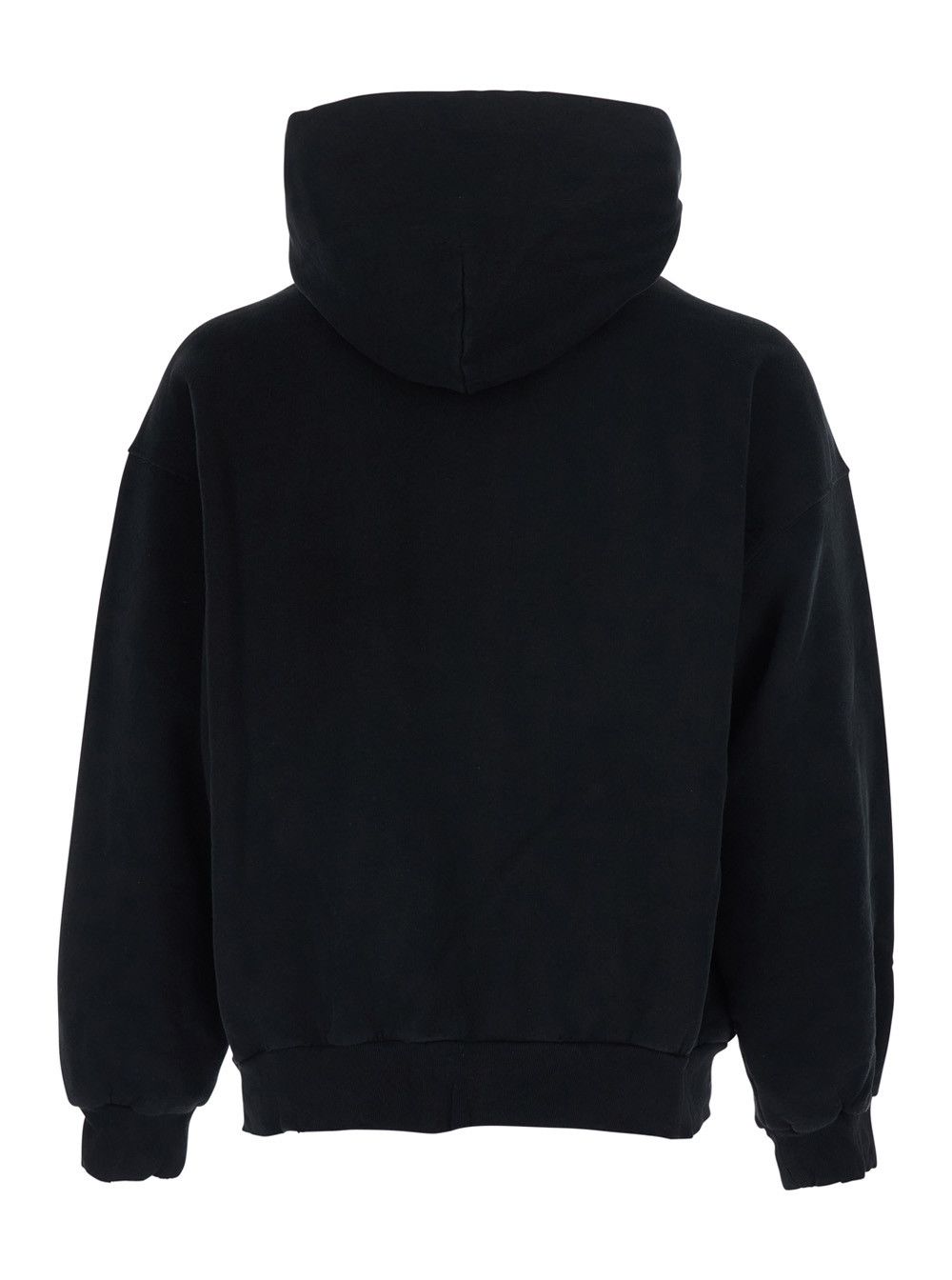 Balenciaga Black 'Messy Spray' Hoodie with Fixed Hood in Cotton Men Size US S / EU 44-46 / 1 - 2 Thumbnail