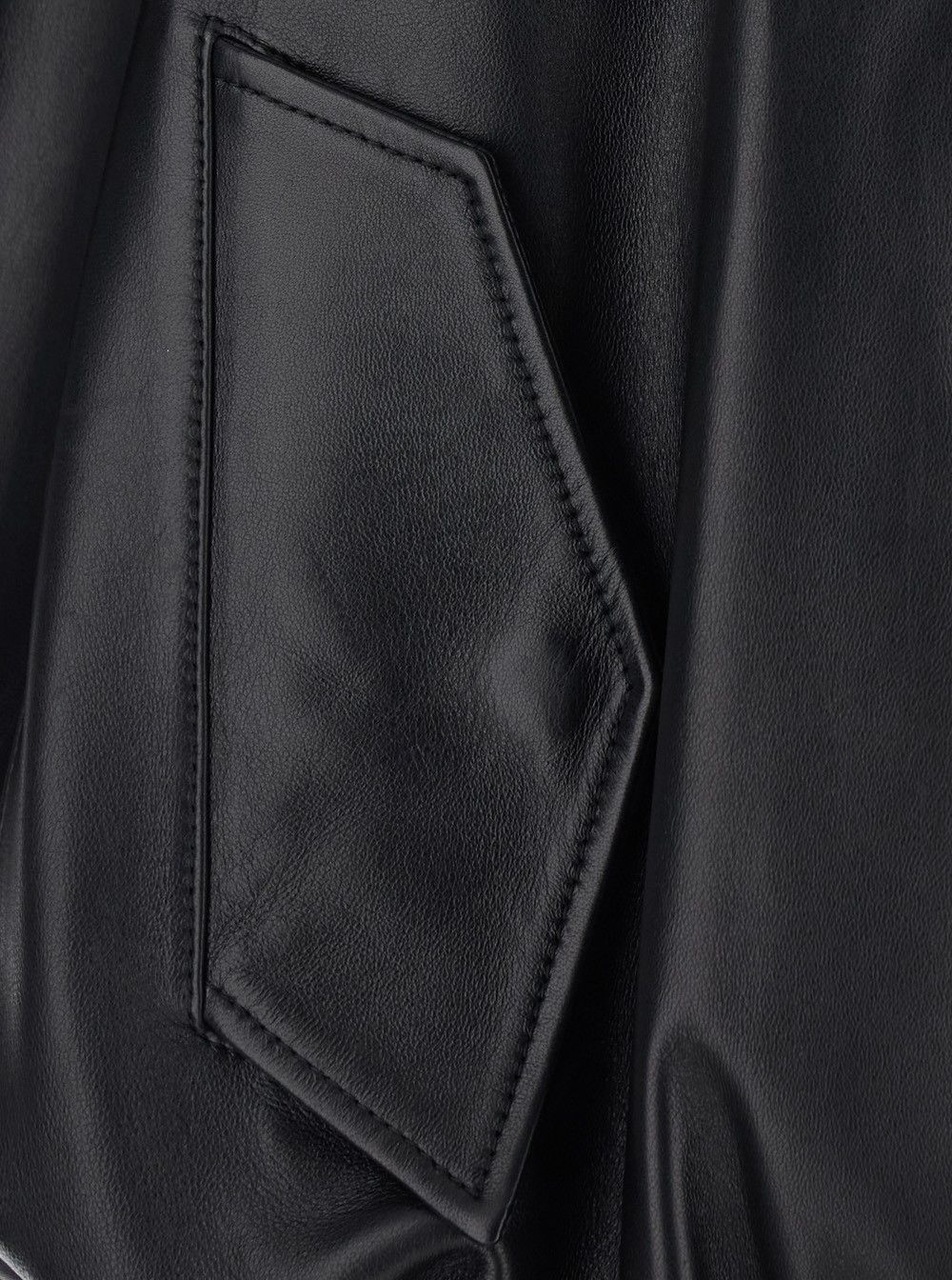 Balenciaga Black Bomber Jacket with High Collar and Front zip Closure In Leather Women Size M / US 6-8 / IT 42-44 - 3 Thumbnail