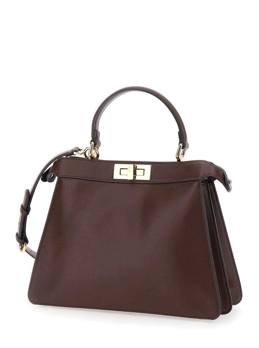 Fendi 'Peekaboo I See You' Brown Handbag with Claw Closure and Sequins Embroidery Inside in Leather Woman Size ONE SIZE - 2 Thumbnail