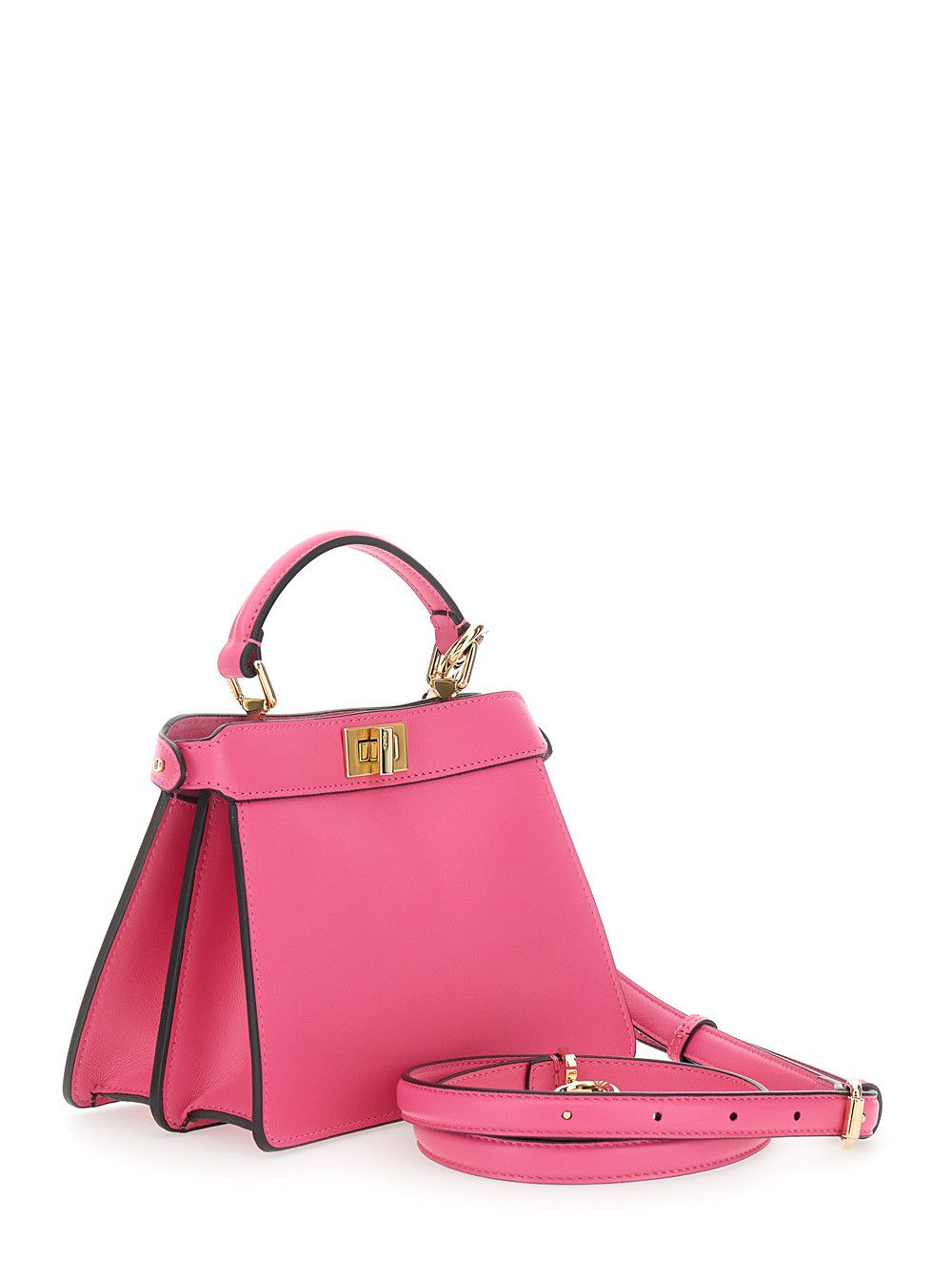 Fendi Pink HandBag 'Peekaboo ISeeU Petite' with Turn Lock in Garnet Leather for Women Size ONE SIZE - 3 Thumbnail