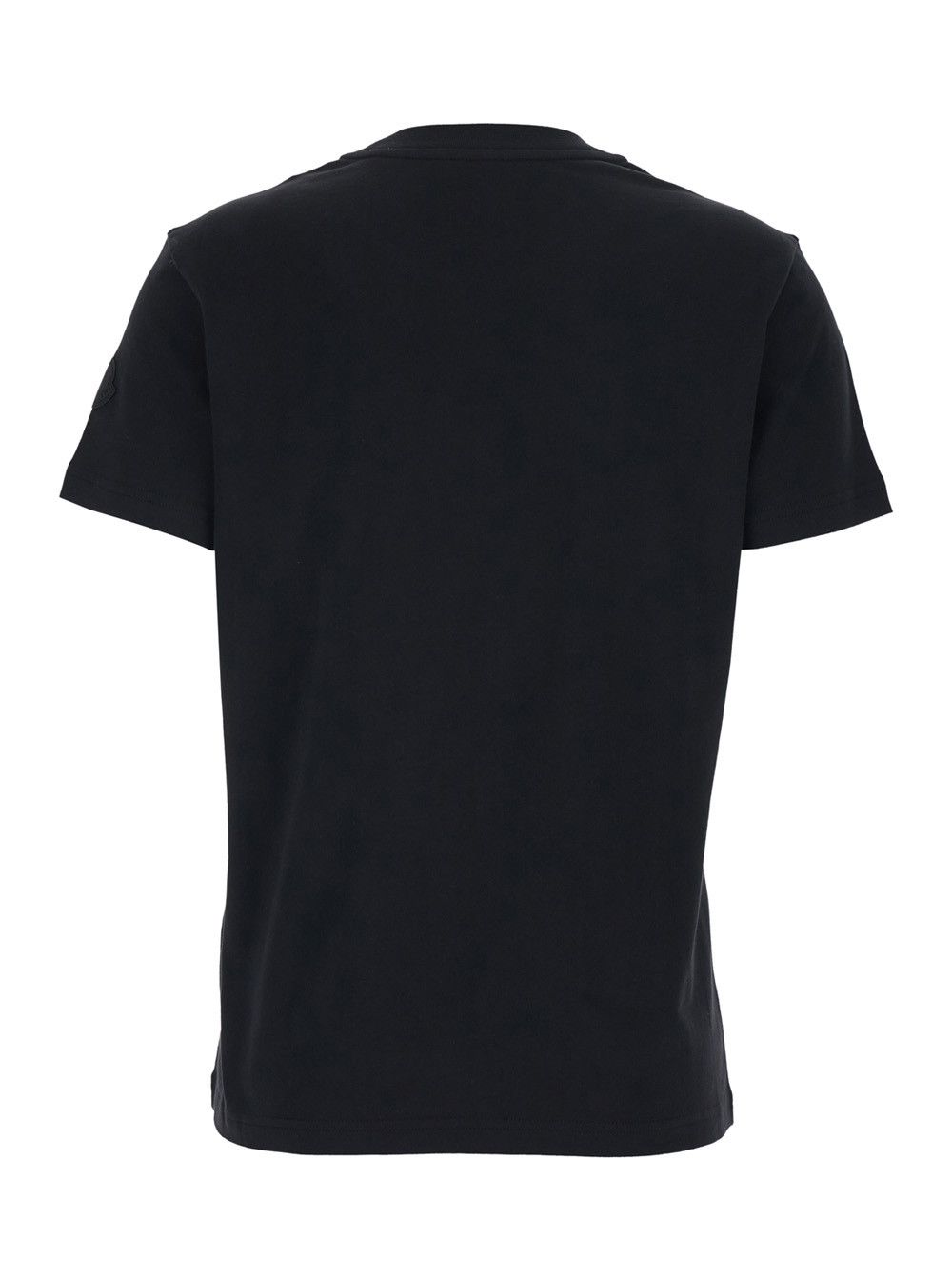 Moncler Black T-Shirt with Round Neck and Logo Print on the Front in Cotton for Women Size S / US 4 / IT 40 - 2 Thumbnail