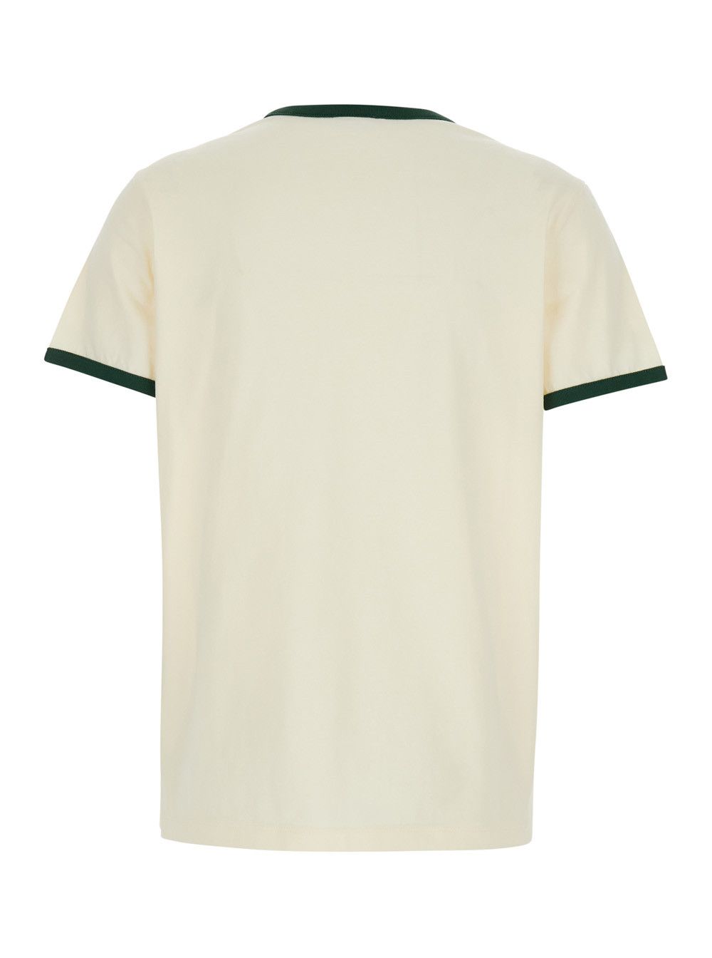 Moncler White Cotton T-Shirt with Logo Printed on the Front for Women Size S / US 4 / IT 40 - 2 Thumbnail