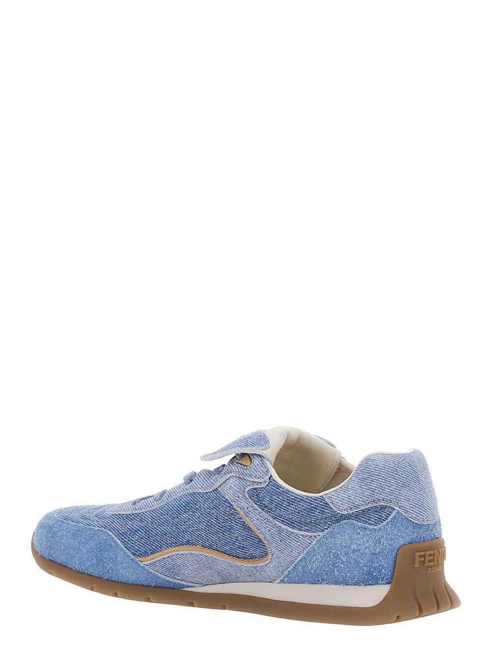 Fendi Blue Low Top Sneaker with Logo Lettering on the Tongue in Blue Leather for Women Size US 6 / IT 36 - 3 Thumbnail