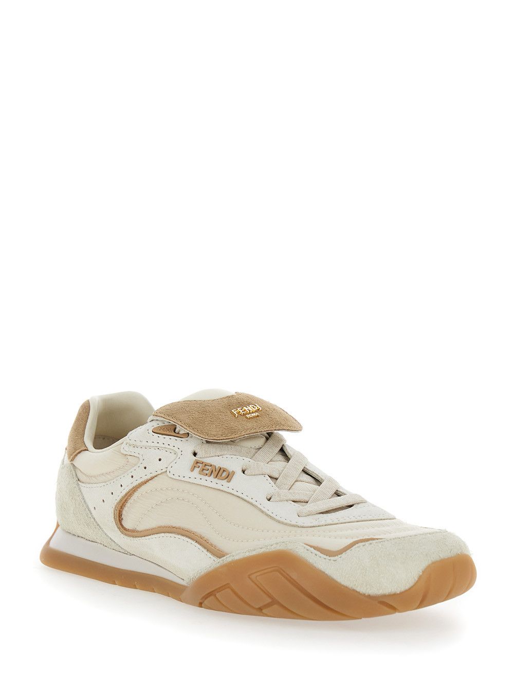 Fendi White Low Top Sneaker with Logo Lettering on the Tongue in Leather for Women Size US 8.5 / IT 38.5 - 2 Thumbnail