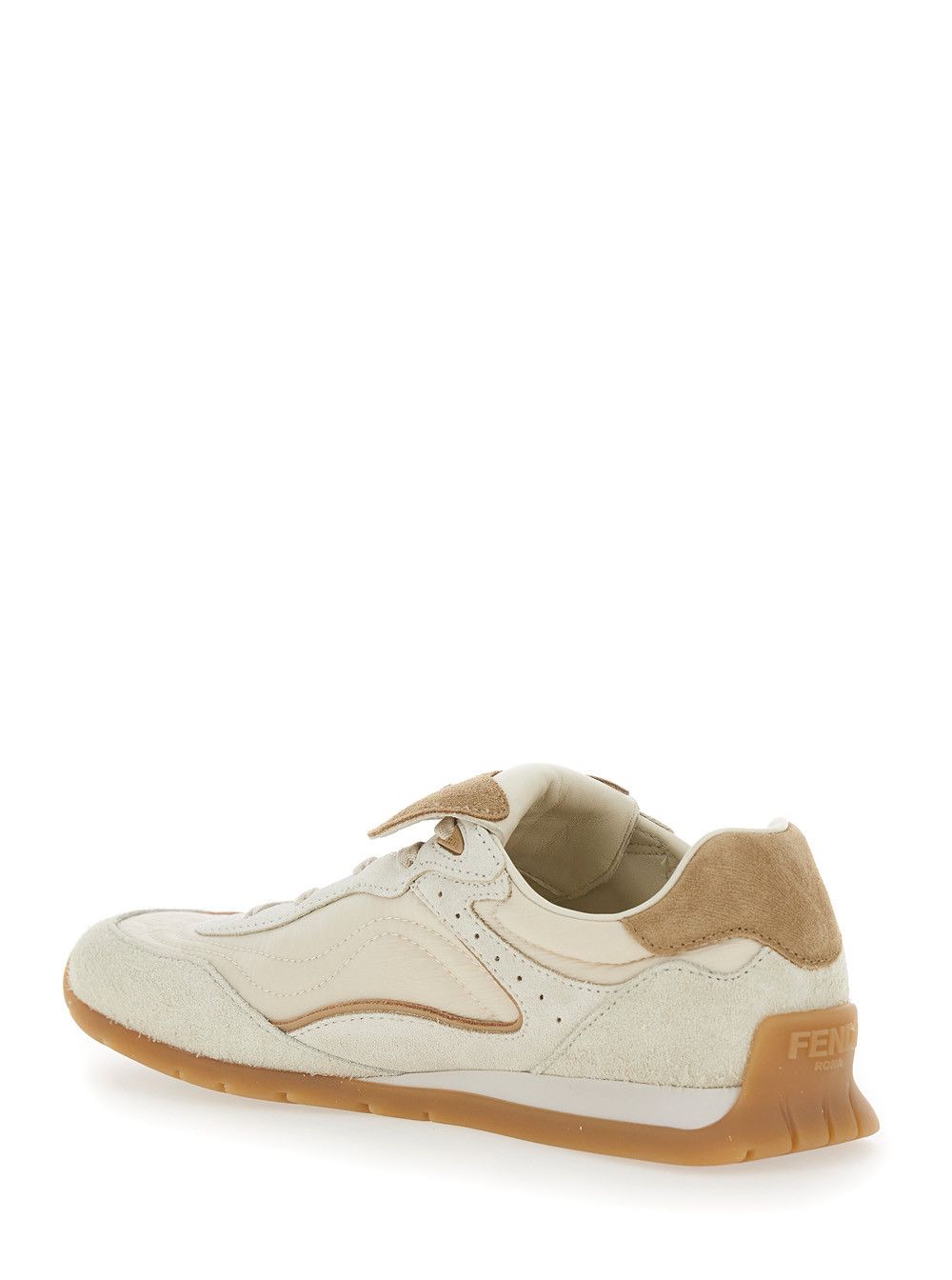 Fendi White Low Top Sneaker with Logo Lettering on the Tongue in Leather for Women Size US 8.5 / IT 38.5 - 3 Thumbnail