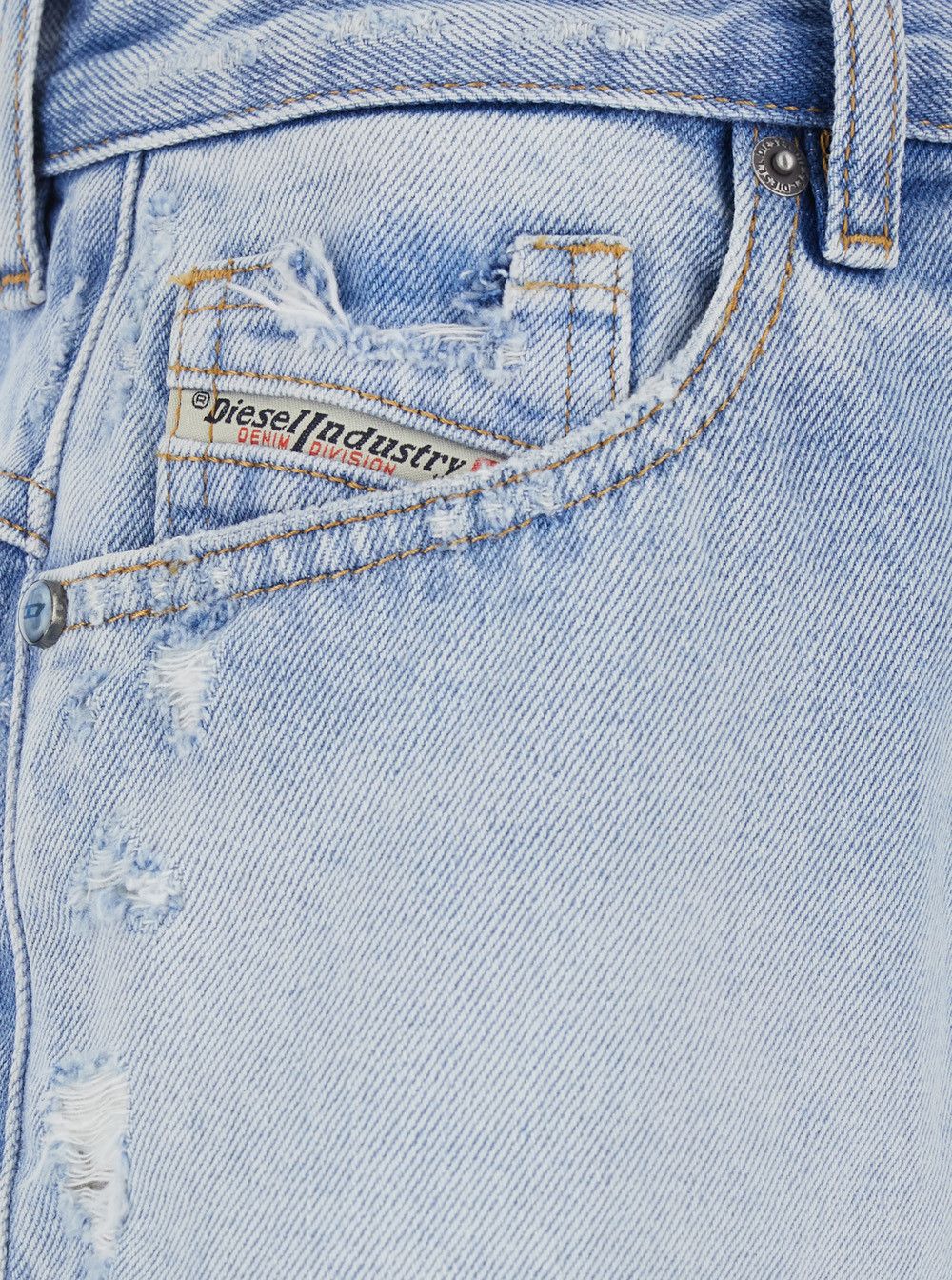 Diesel Light Blue shorts with cut-out detail In denim woman Size 26" / US 2 / IT 38 - 3 Thumbnail