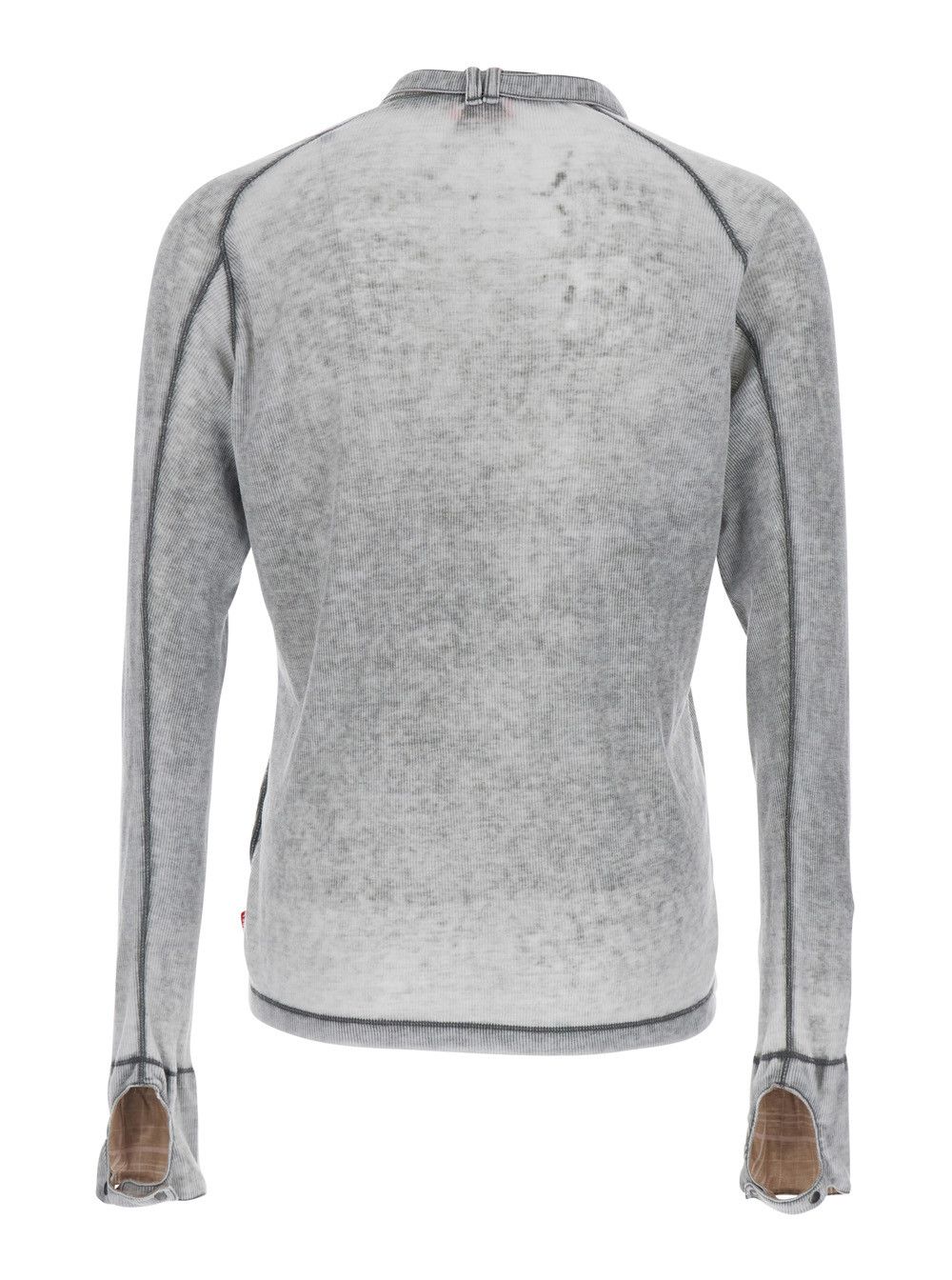 Diesel Crew Neck Sweater with Ribbed Design and Cut-Out Detail in Grey for Men Size US L / EU 52-54 / 3 - 2 Thumbnail