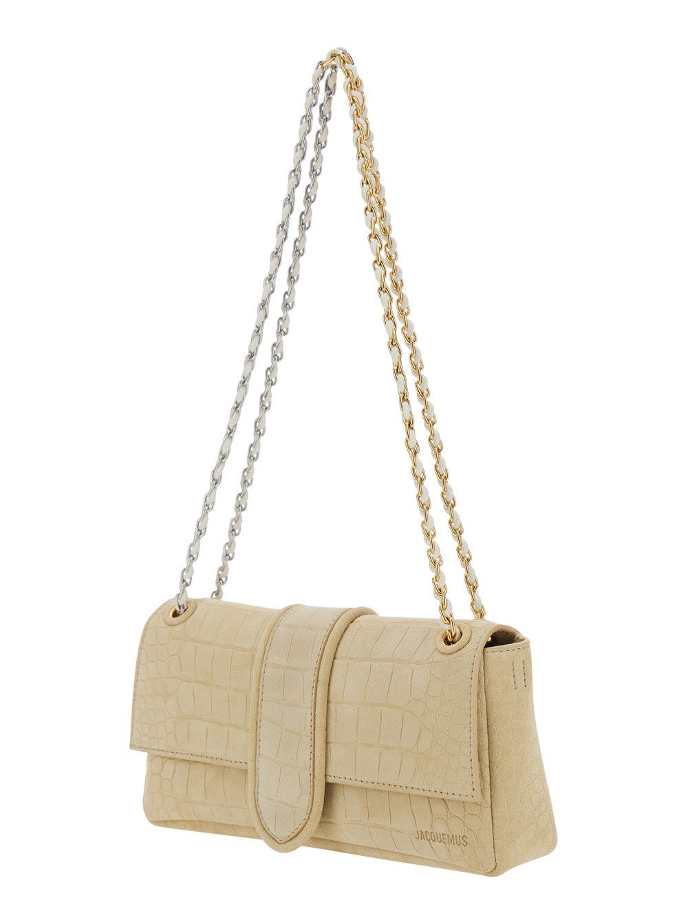 Jacquemus 'Le Bambino Chaine' Beige Shoulder Bag with Chain Strap and Crocodile-Embossed Effect in Leather Woman Size ONE SIZE - 2 Thumbnail