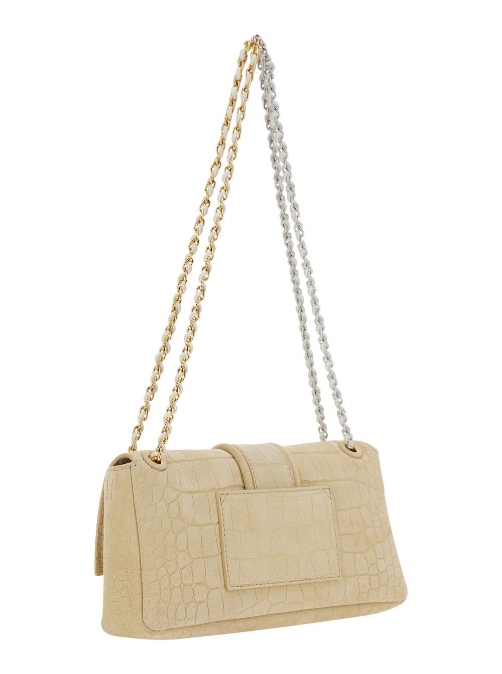 Jacquemus 'Le Bambino Chaine' Beige Shoulder Bag with Chain Strap and Crocodile-Embossed Effect in Leather Woman Size ONE SIZE - 3 Thumbnail