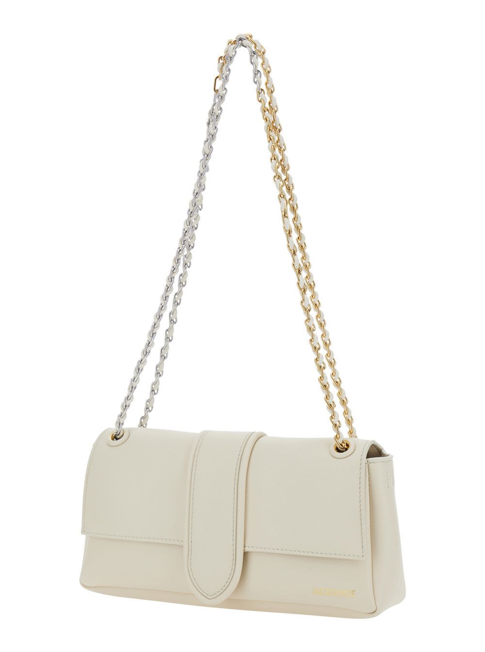 Jacquemus 'Le Bambino Chaine' White Shoulder Bag with Chain Strap and Logo on the Front in Leather Woman Size ONE SIZE - 2 Thumbnail