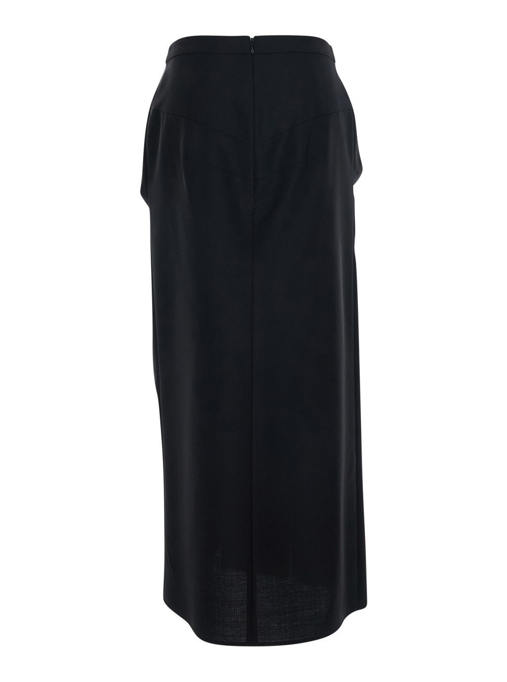 Givenchy Black Pencil Skirt with Wrap Design in Black Fabric for Women Size 30" / US 8 / IT 44 - 2 Thumbnail