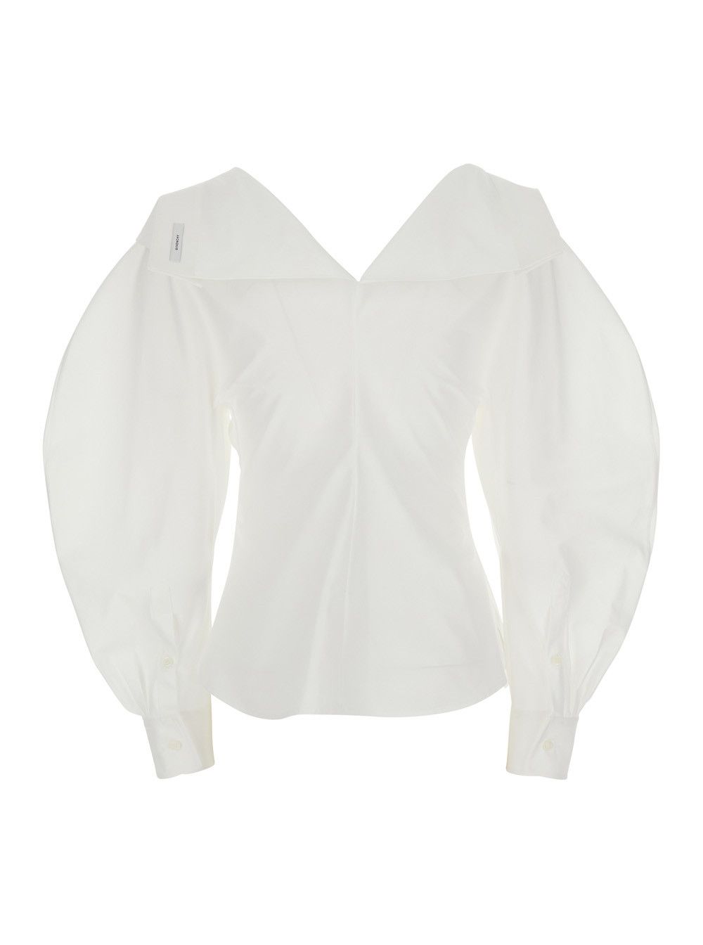 Givenchy White 'Slashed Fitted' Shirt with Asymmetric Details - Cotton - Women Size S / US 4 / IT 40 - 2 Thumbnail