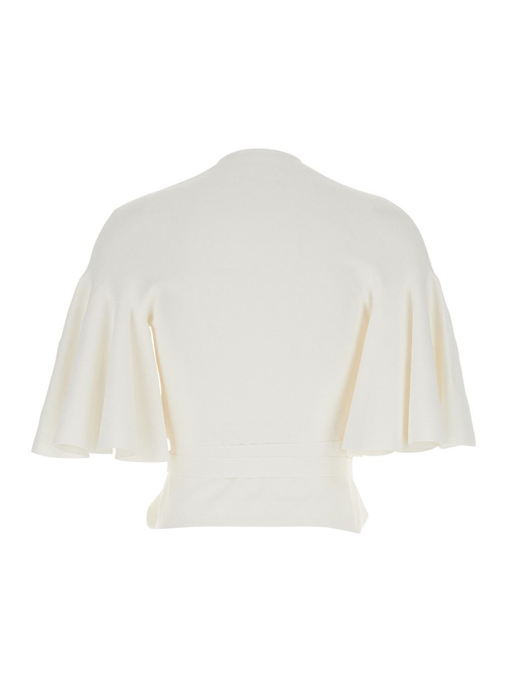 Jacquemus White Top with Crossed Neck In Tech Fabric for Women Size M / US 6-8 / IT 42-44 - 2 Thumbnail