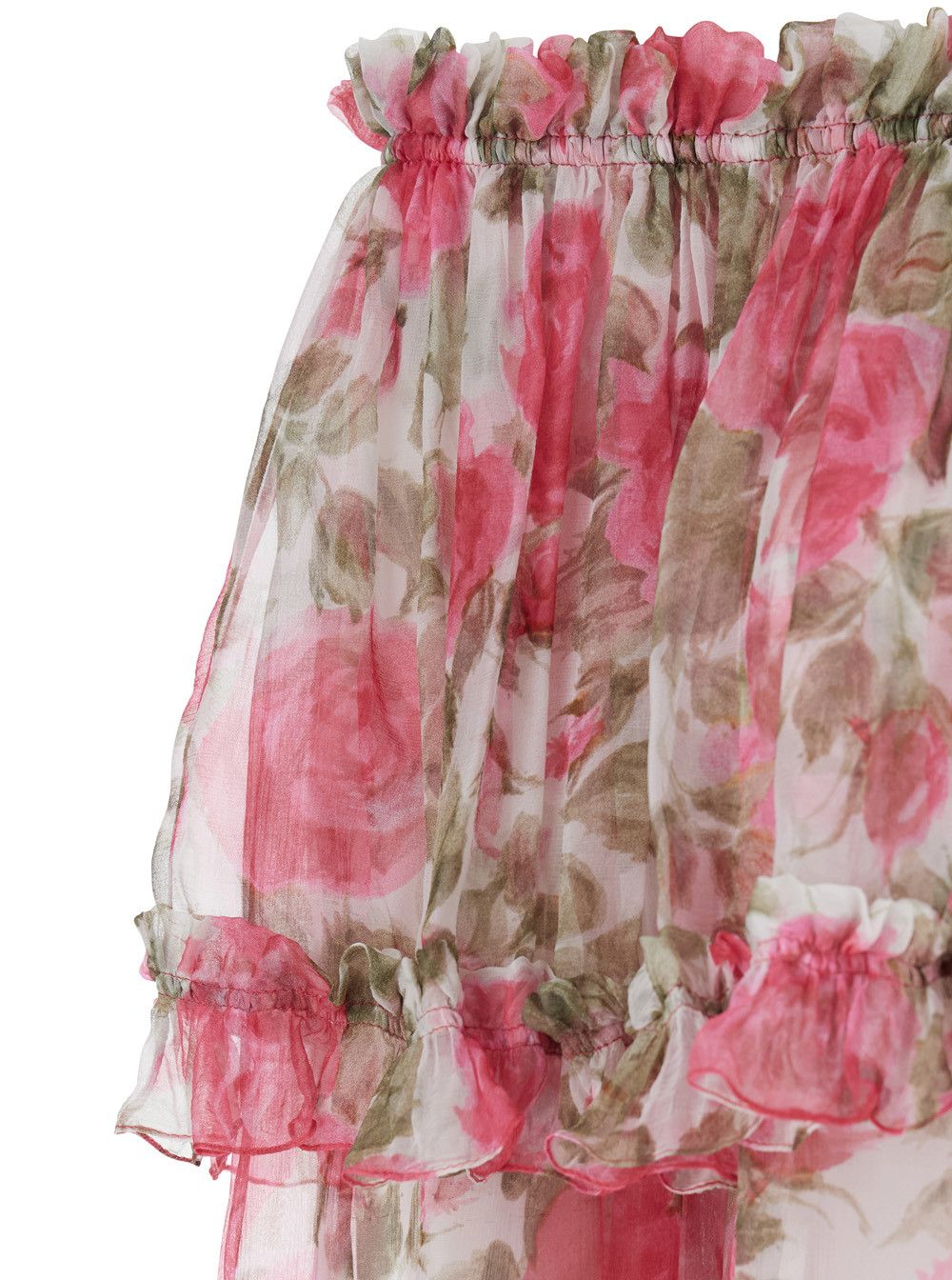 Chloe Pink Off shoulder top with all-over floral print in Silk for Women Size M / US 6-8 / IT 42-44 - 3 Thumbnail