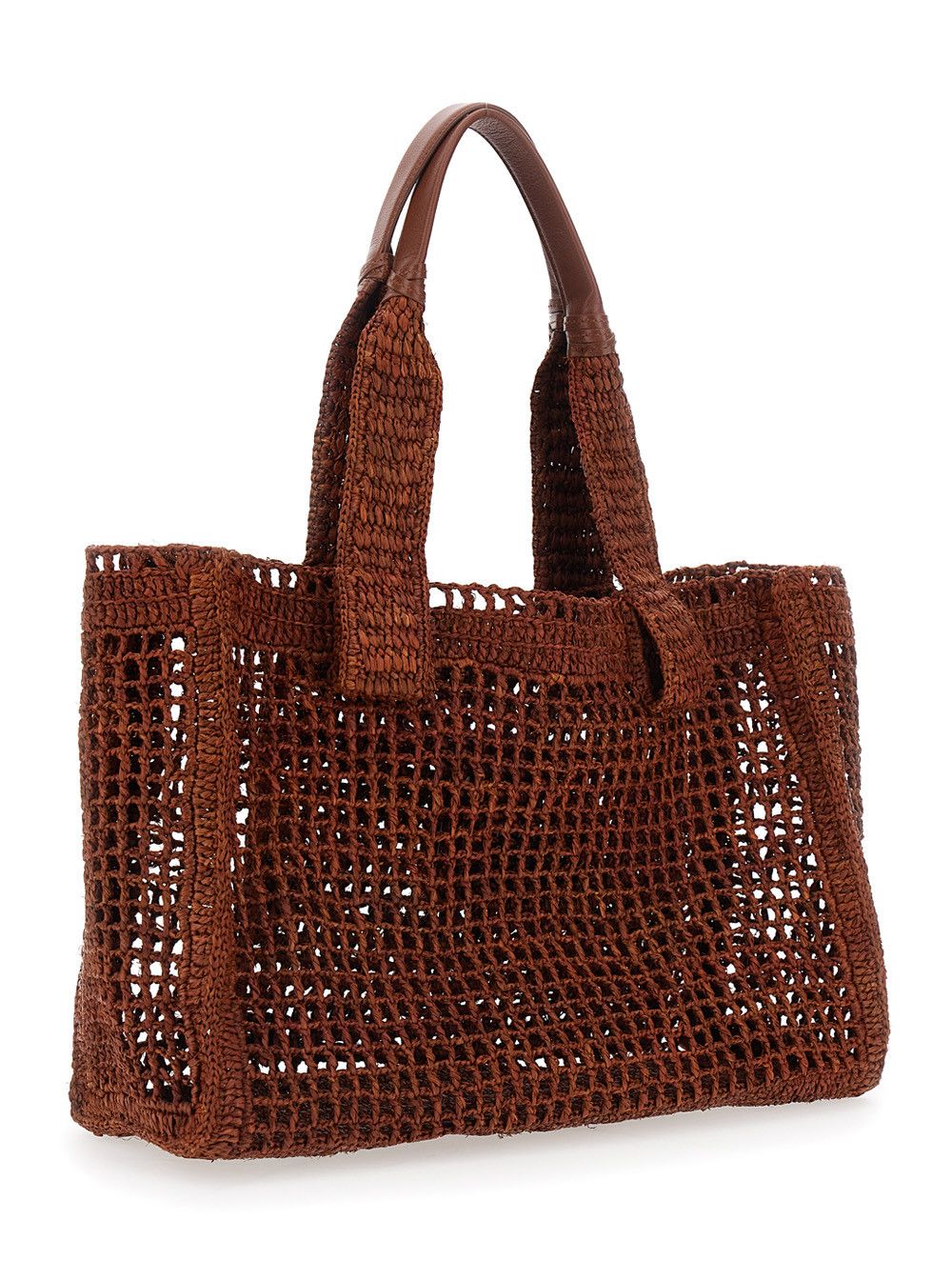 Chloe "Summer Banana" Brown Tote Bag with Lock Detail and Lettering Logo in Raffia for Women Size ONE SIZE - 3 Thumbnail