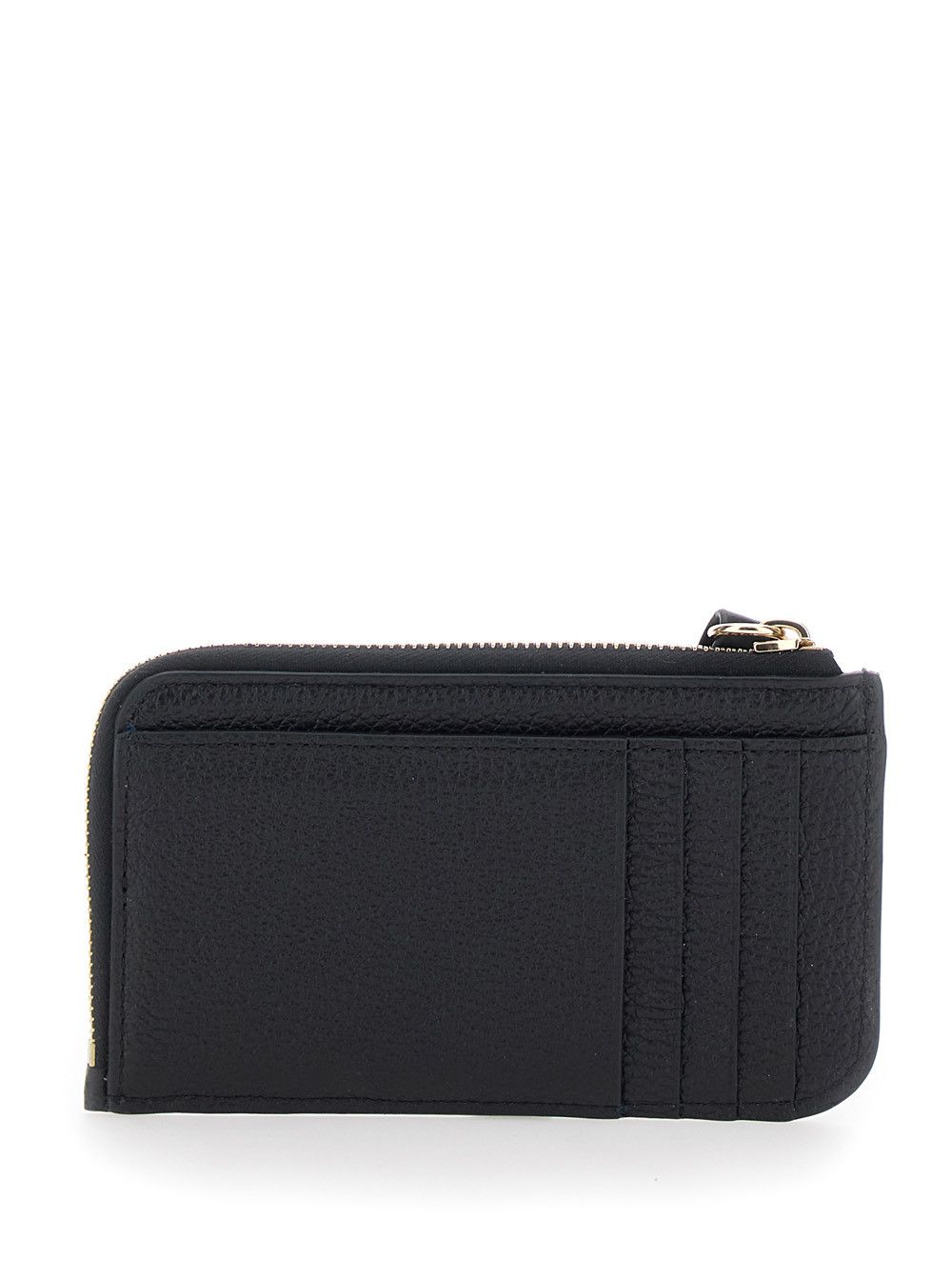 Chloe Black Wallet with Logo Charm on the Front and Top Zip Closure in Grained Leather for Women Size M / US 6-8 / IT 42-44 - 3 Thumbnail