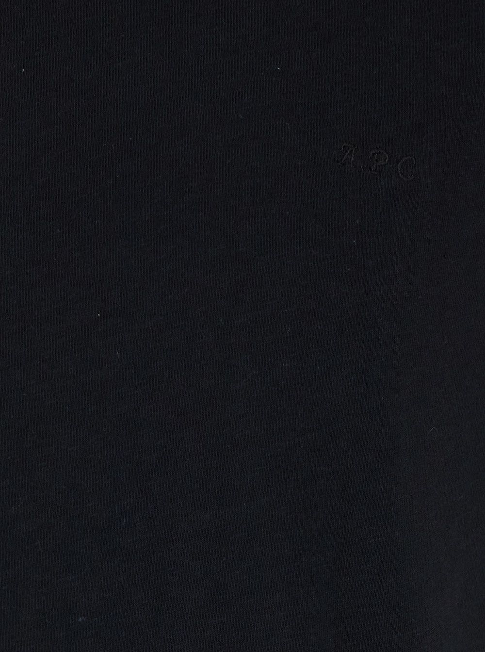 A.P.C. Black T-shirt with Contrast Details on the Neck and Sleeves in Cotton and Linen Blend for Men Size US M / EU 48-50 / 2 - 3 Thumbnail